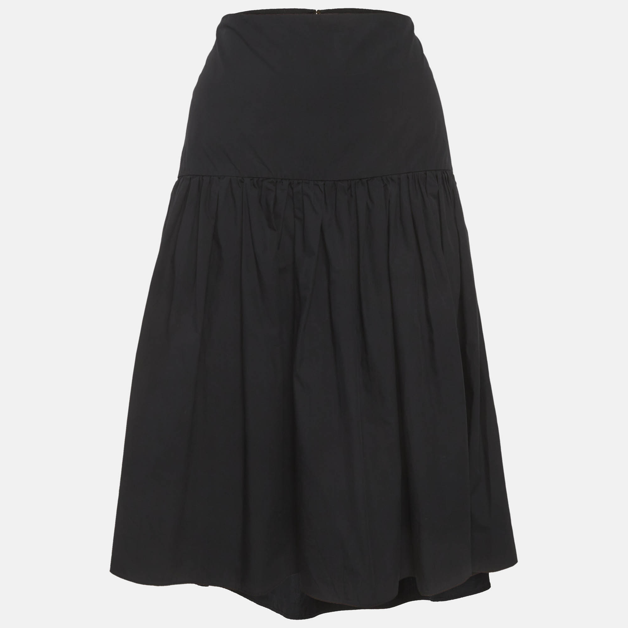 Lauren Ralph Lauren Black Cotton Flared Mini Skirt S
