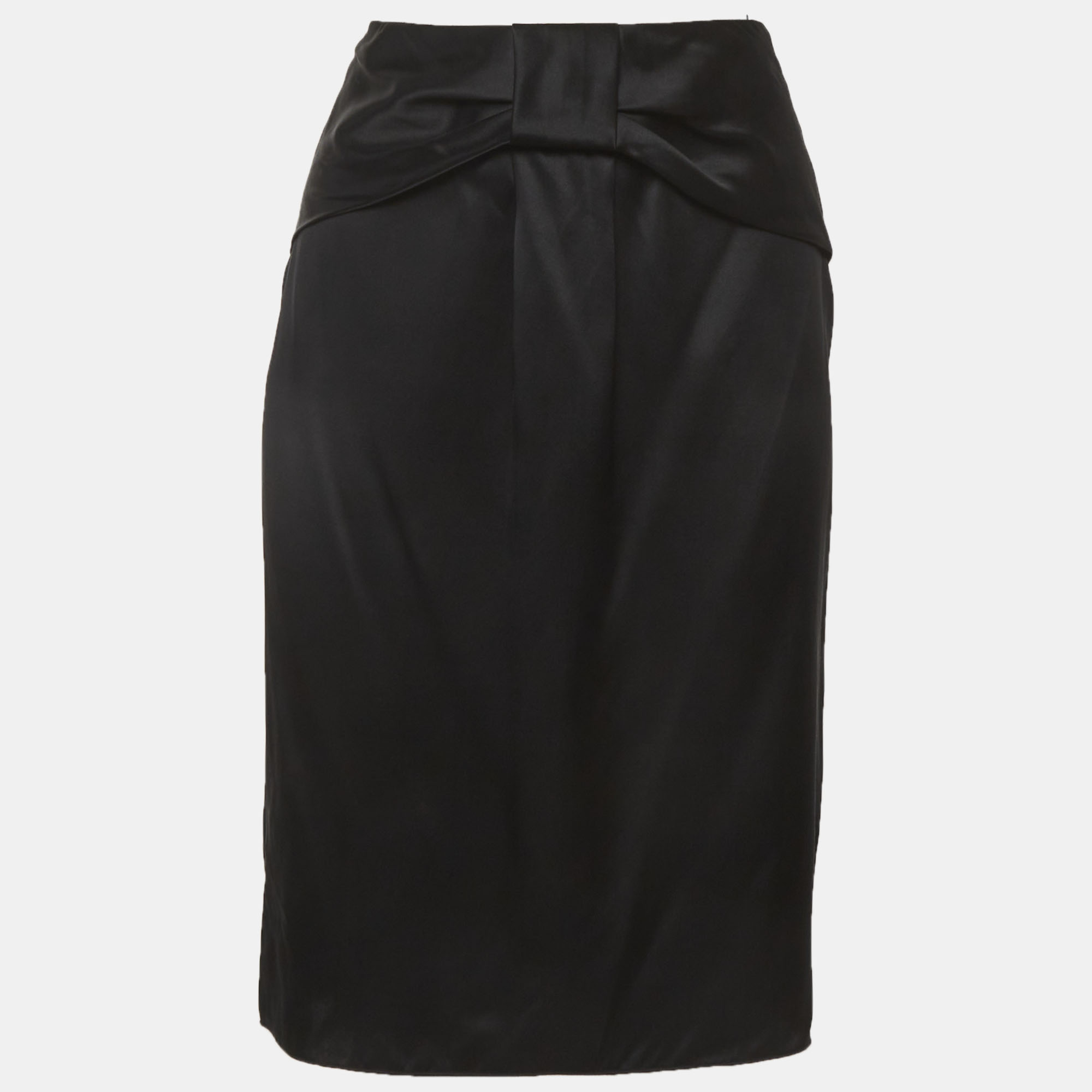 Dolce & Gabbana Black Satin Bow Style Mini Skirt S
