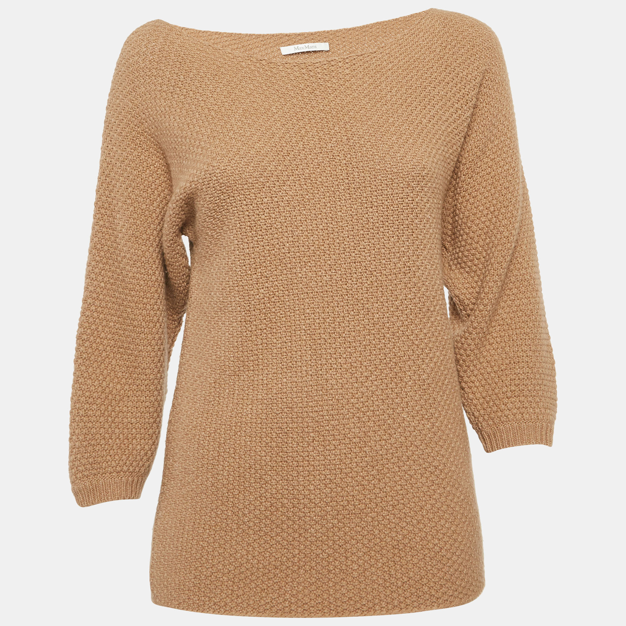 Max Mara Brown Wool Blend Sweater Top M