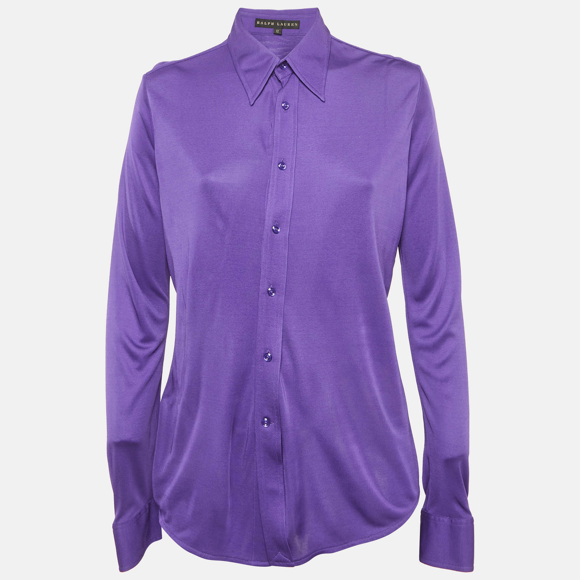 Ralph Lauren Purple Jersey Long Sleeve Shirt L