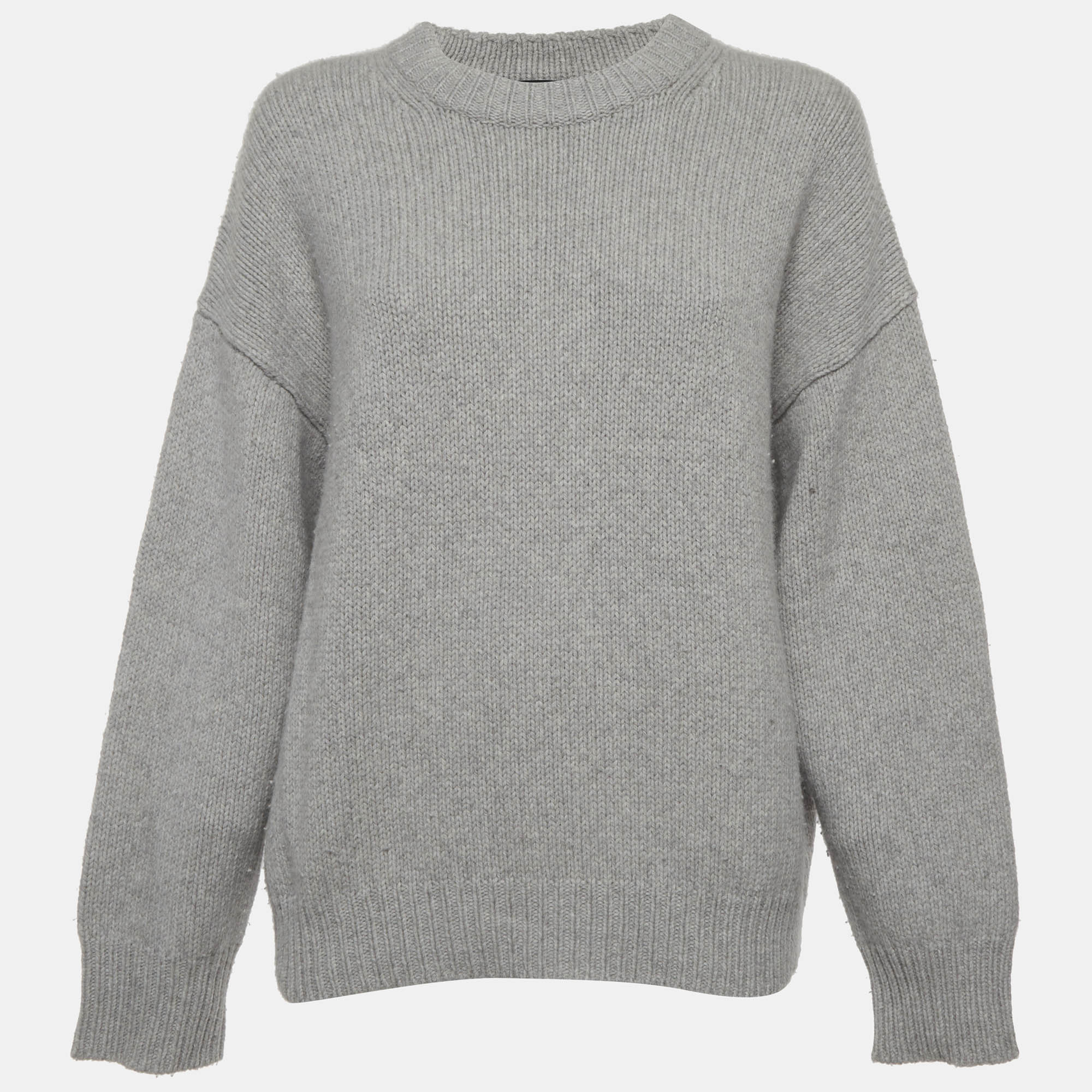 Theory Grey Wool Blend Crew Neck Sweater S