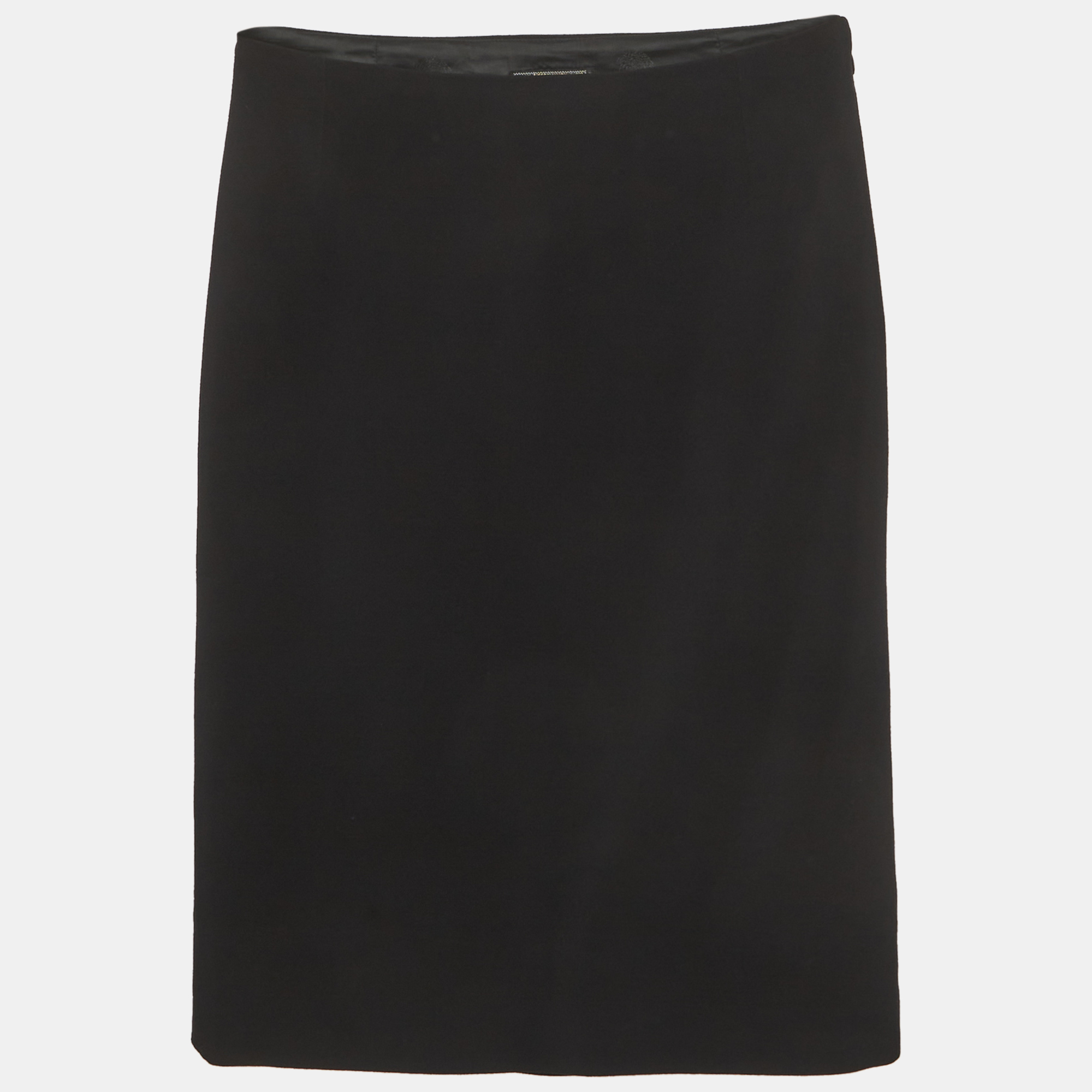 Gianni Versace Black Wool Pencil Skirt S