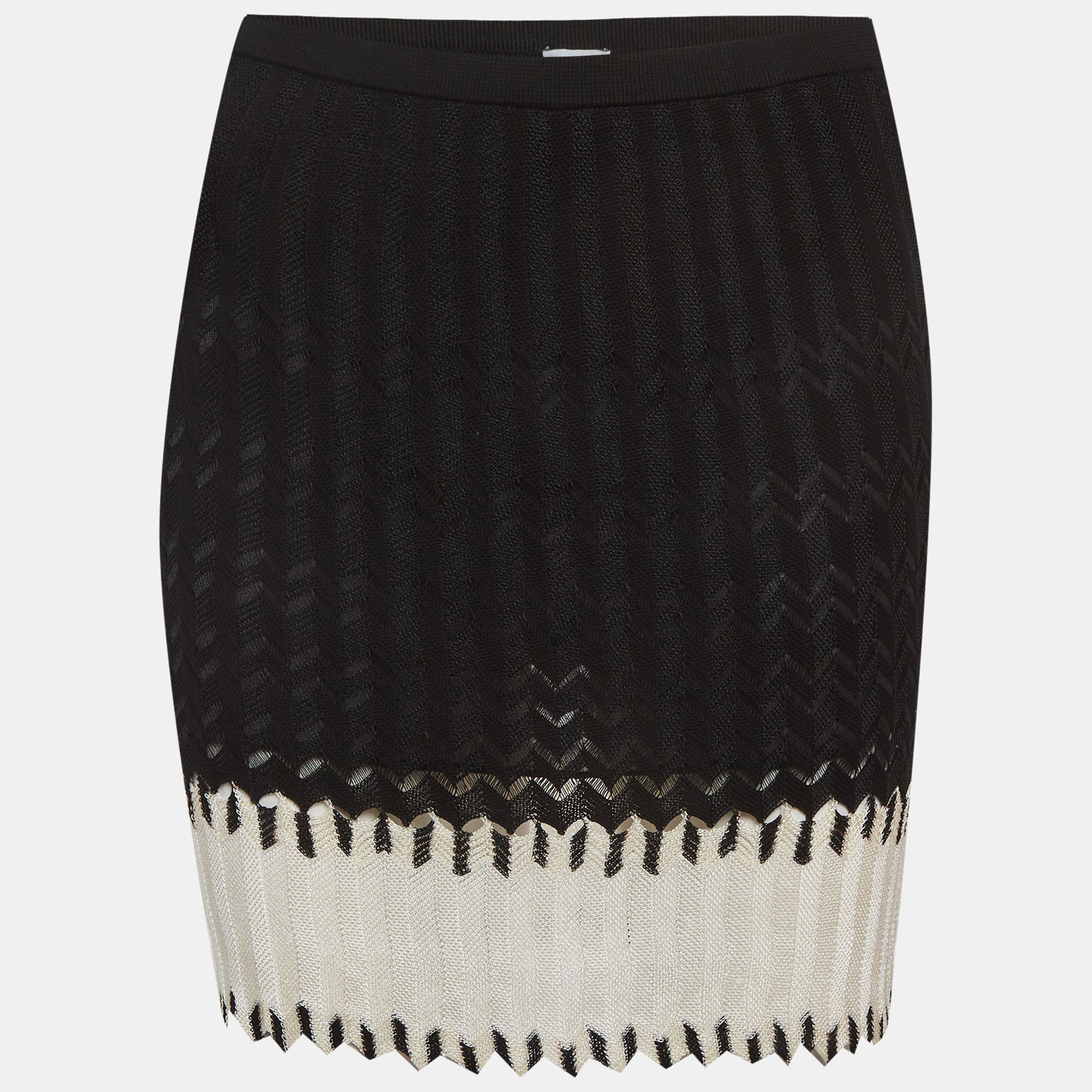 M Missoni Black Zig Zag Knit Mini Skirt M