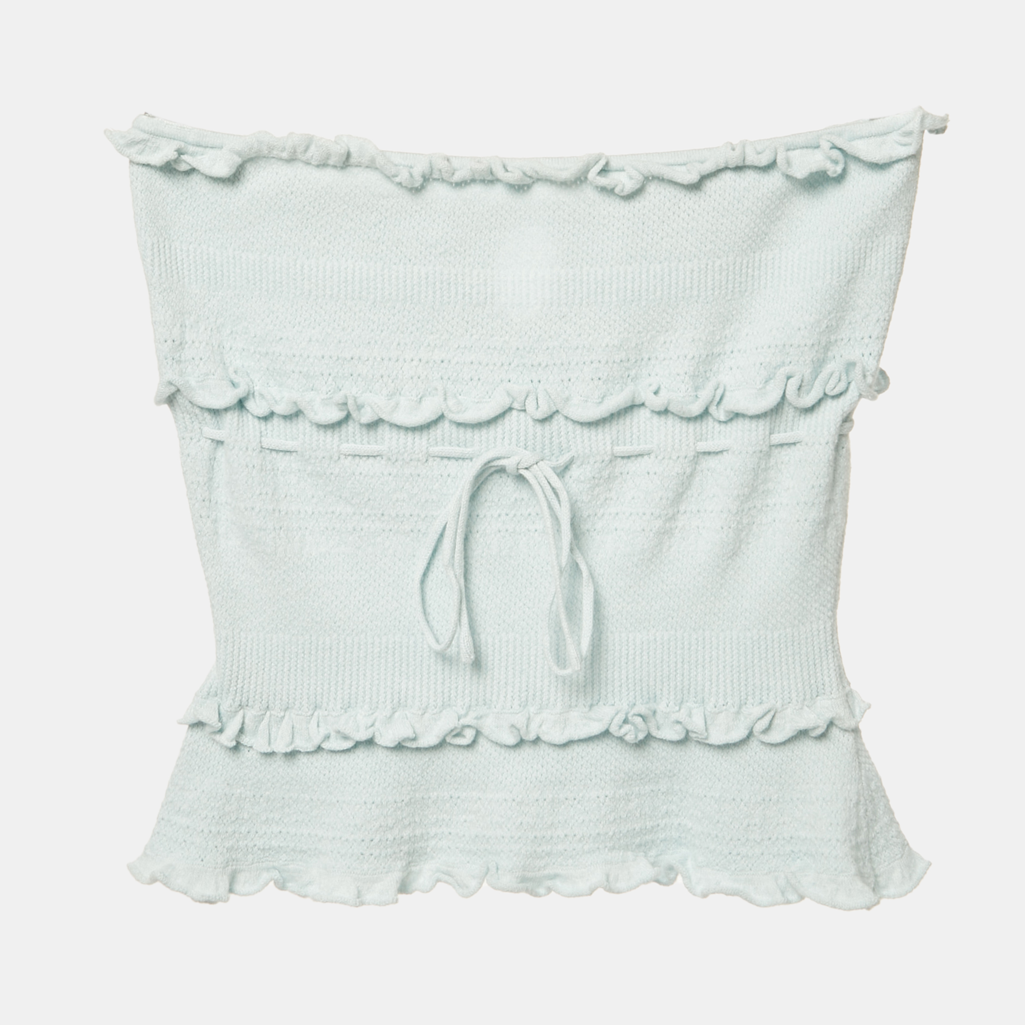 Danielle Guizio Blue Knit Tube Top M