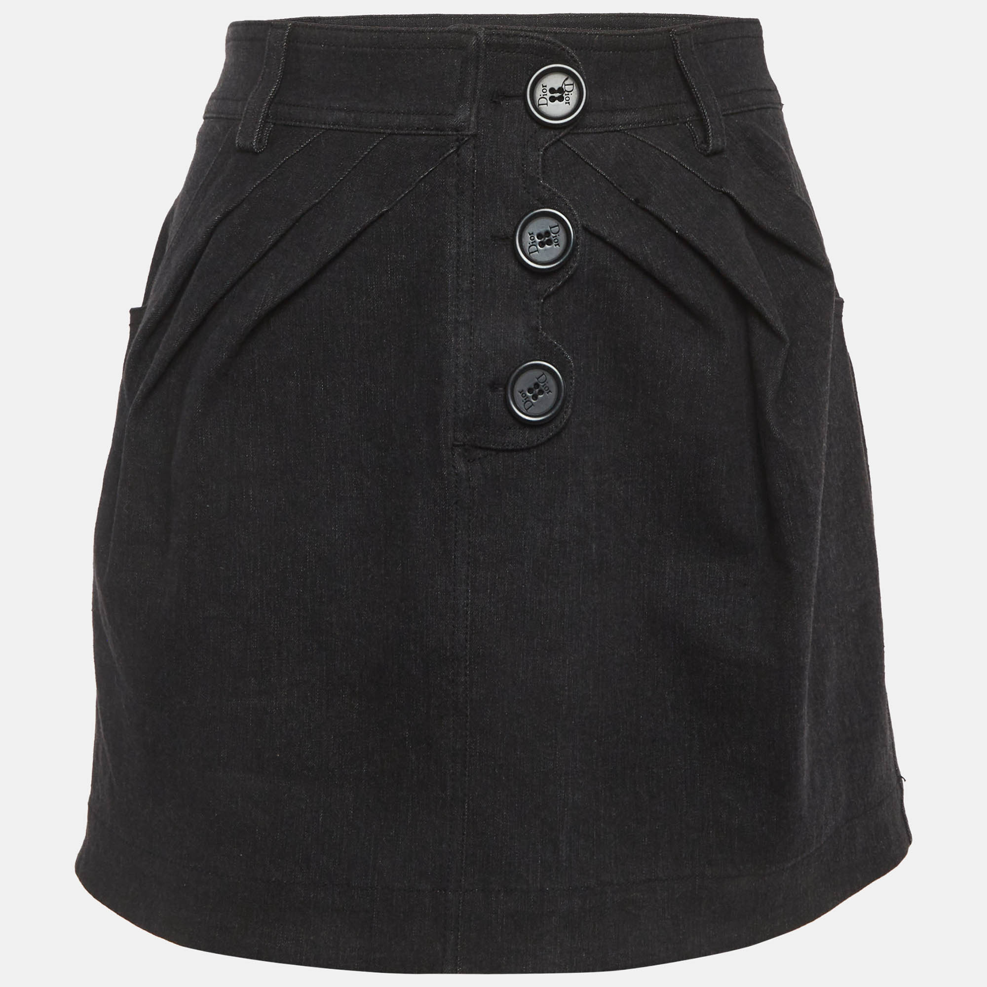 Christian Dior Charcoal Denim Mini Skirt M