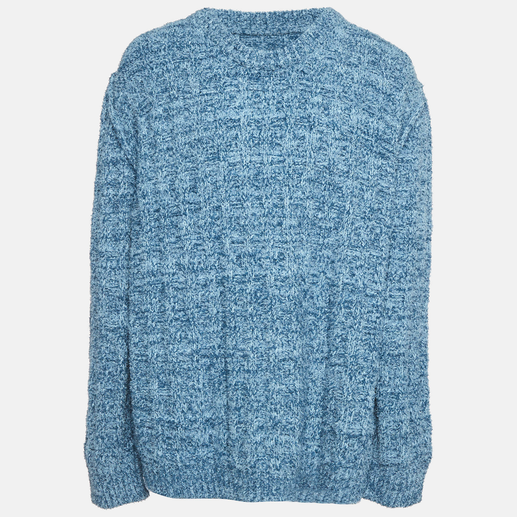 Maison Margiela Blue Textured Knit Oversized Sweater XL Maison Martin Margiela