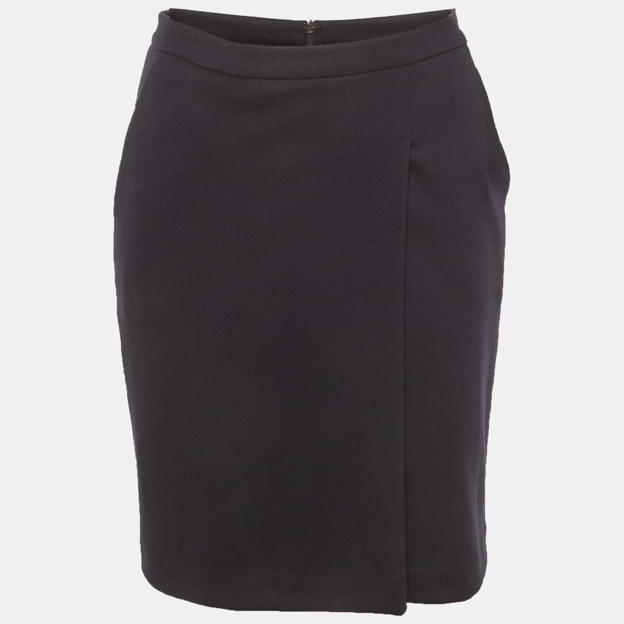 Max Mara Navy Blue Wool Pencil Skirt S