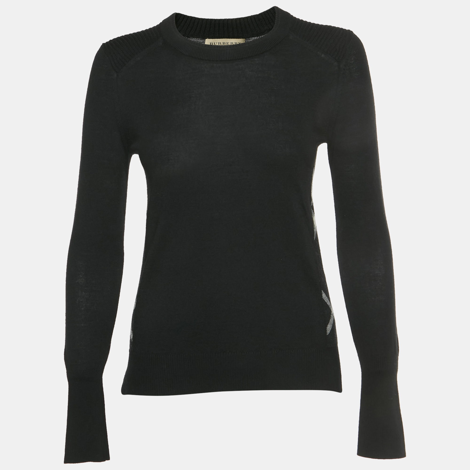 Burberry Black Merino Knit Sweater XS