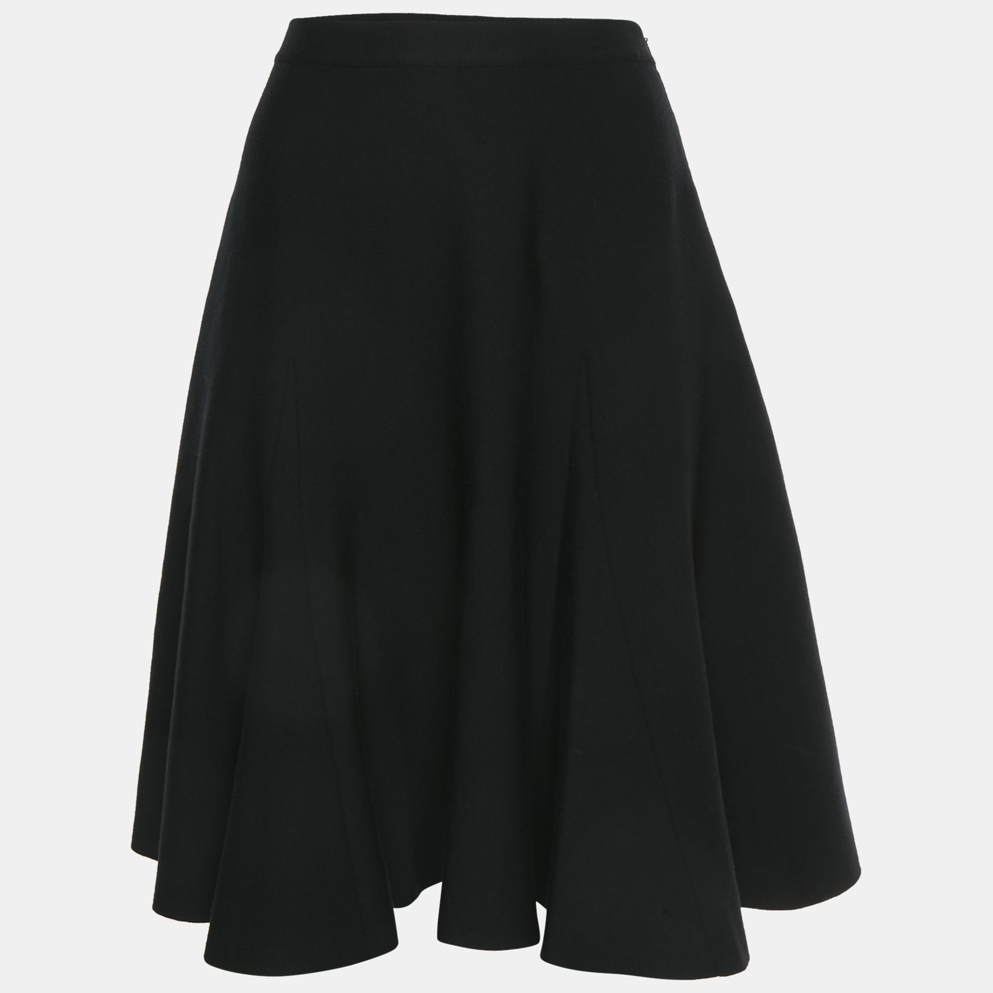 Gucci Black Stretch Wool Flared Short Skirt XS