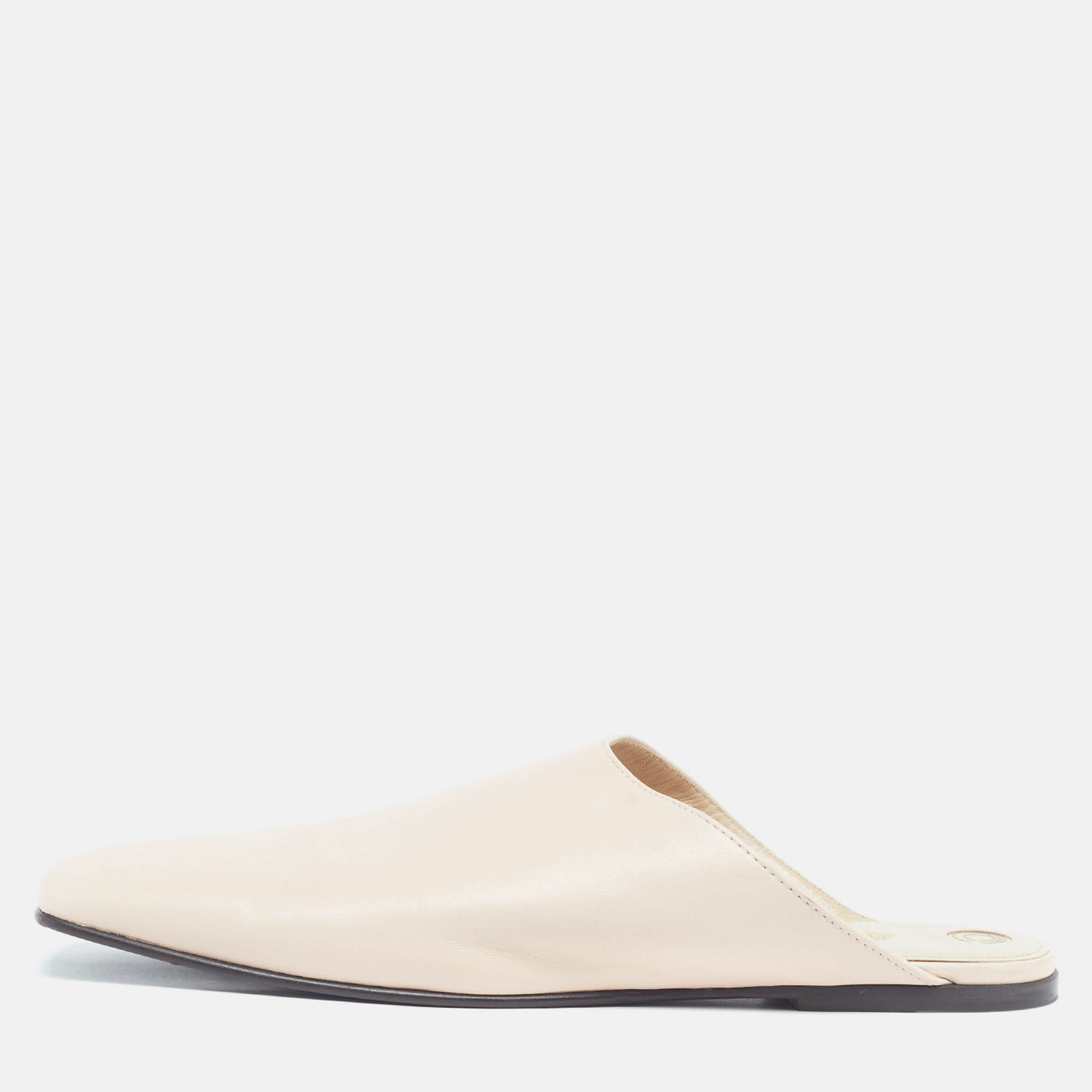Loro Piana Alba Size 39 Beige Leather Mules