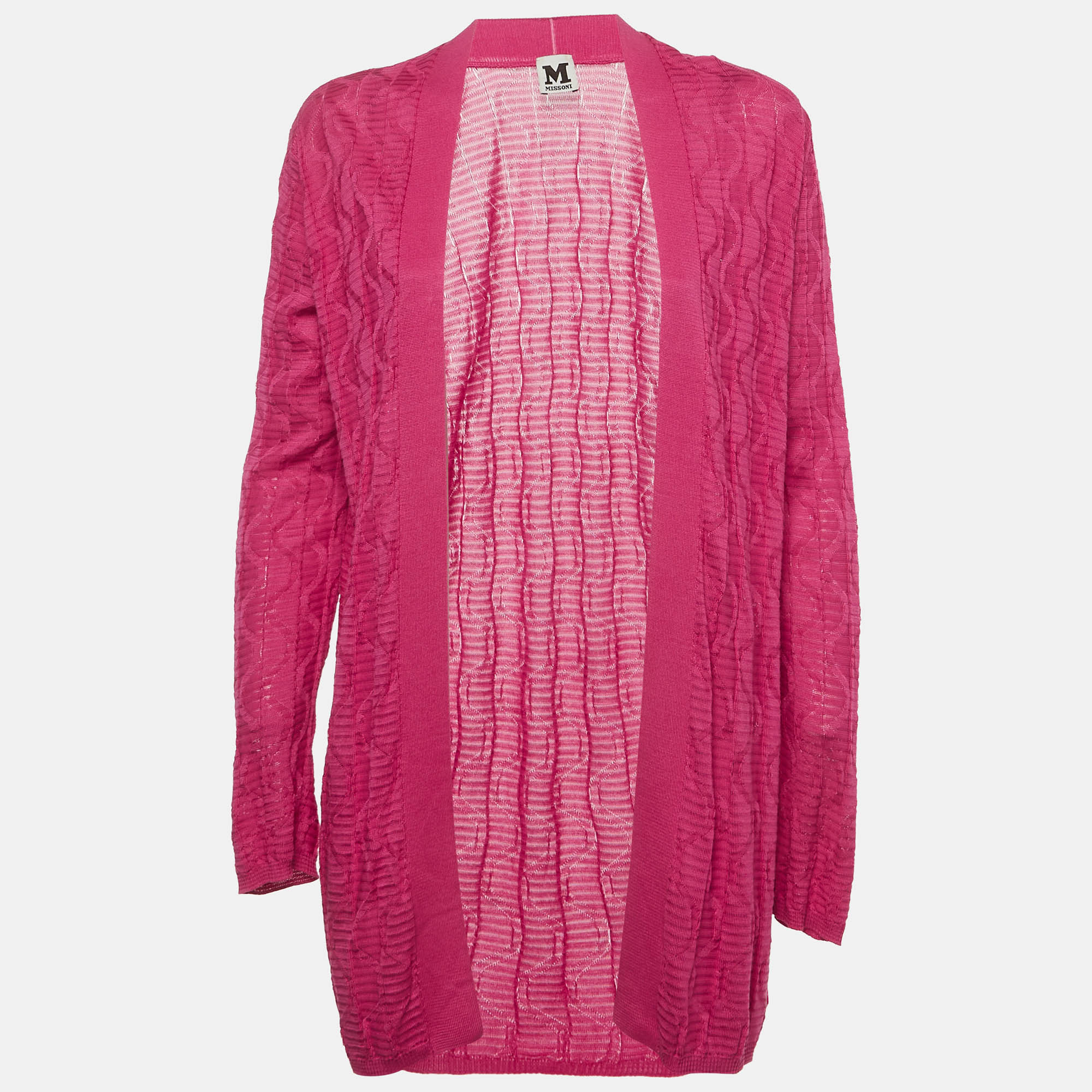 M Missoni Pink Textured Knit Cardigan M