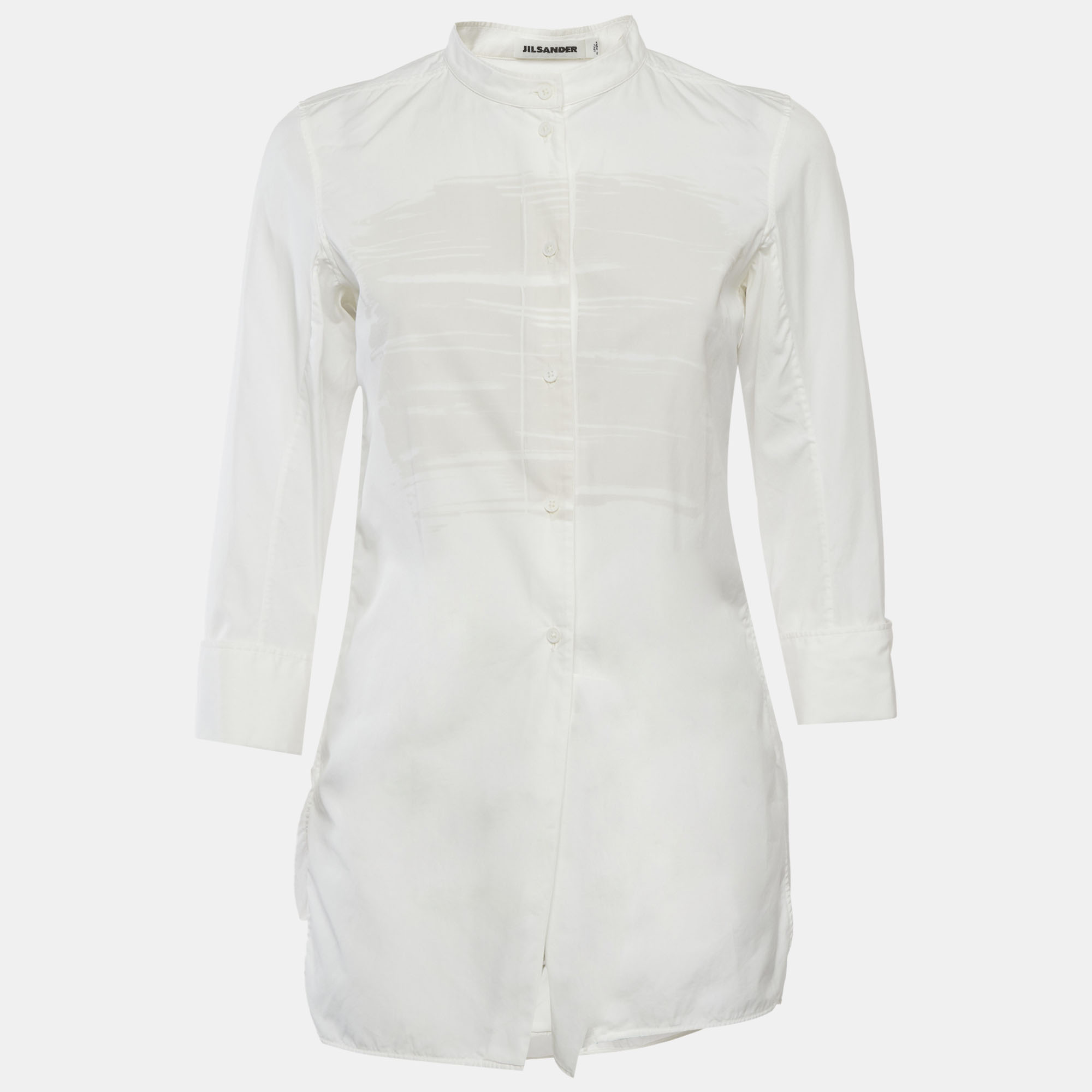 Jil Sander White Printed Cotton Shirt XS