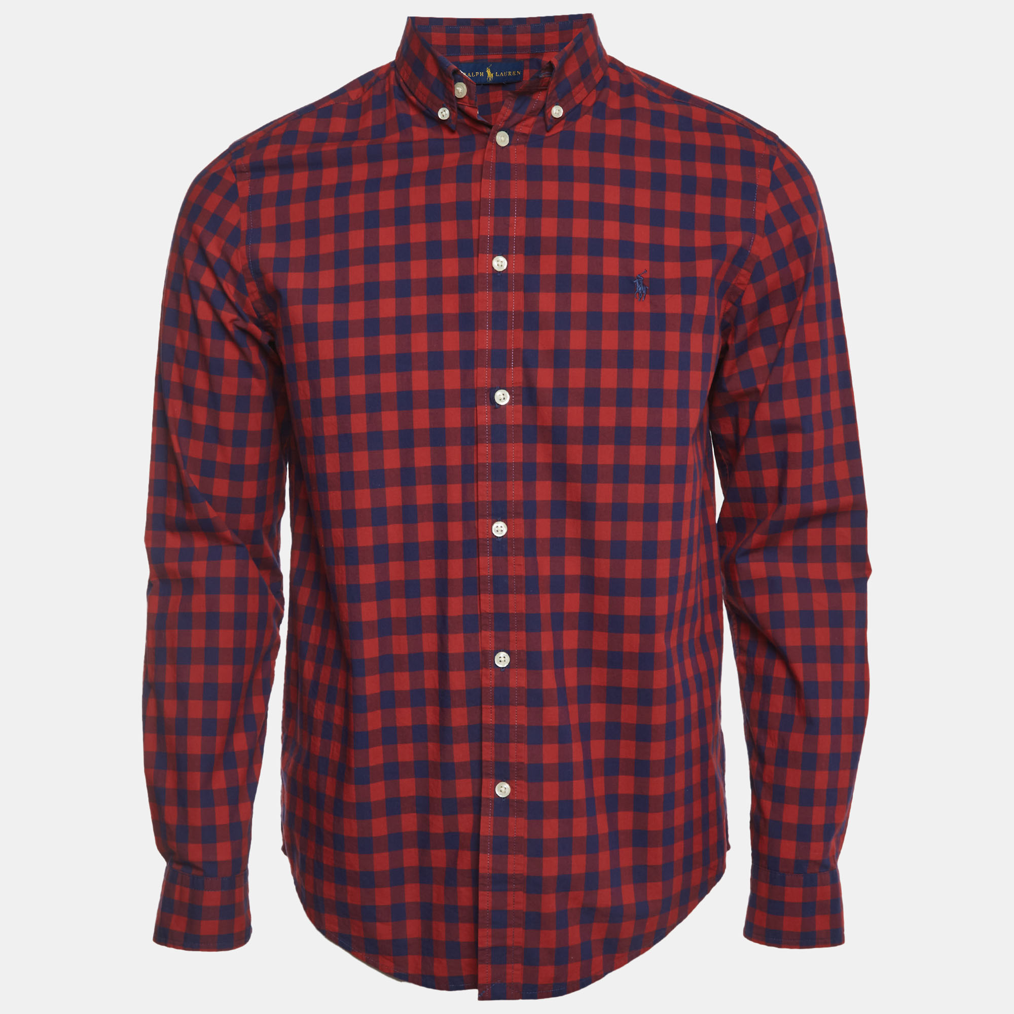 Ralph Lauren Red/Blue Plaid Cotton Button Down Shirt S