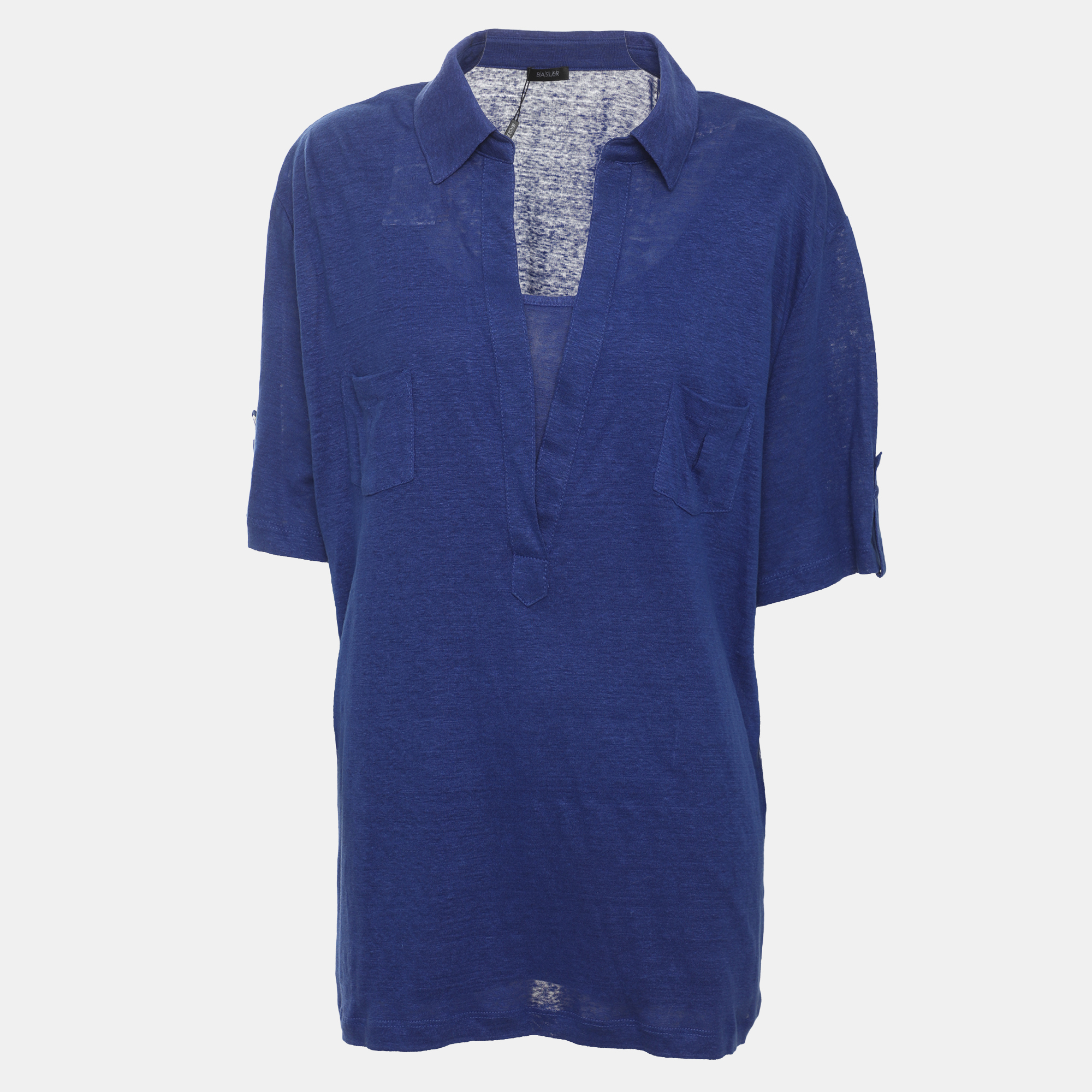 Basler Blue Linen Top XXXL