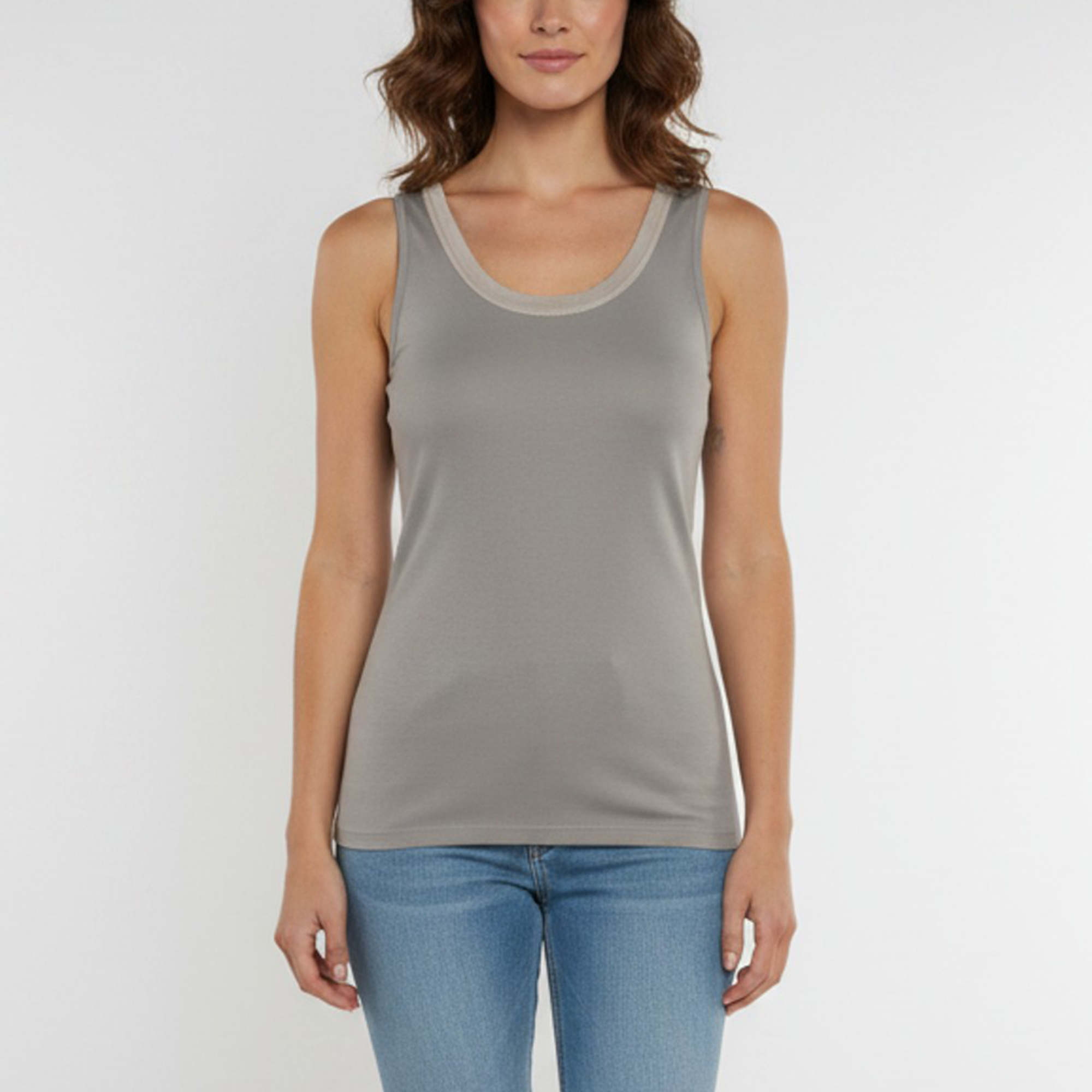Fabiana Fillipi Grey Rib Knit Tank Top S Fabiana Filippi