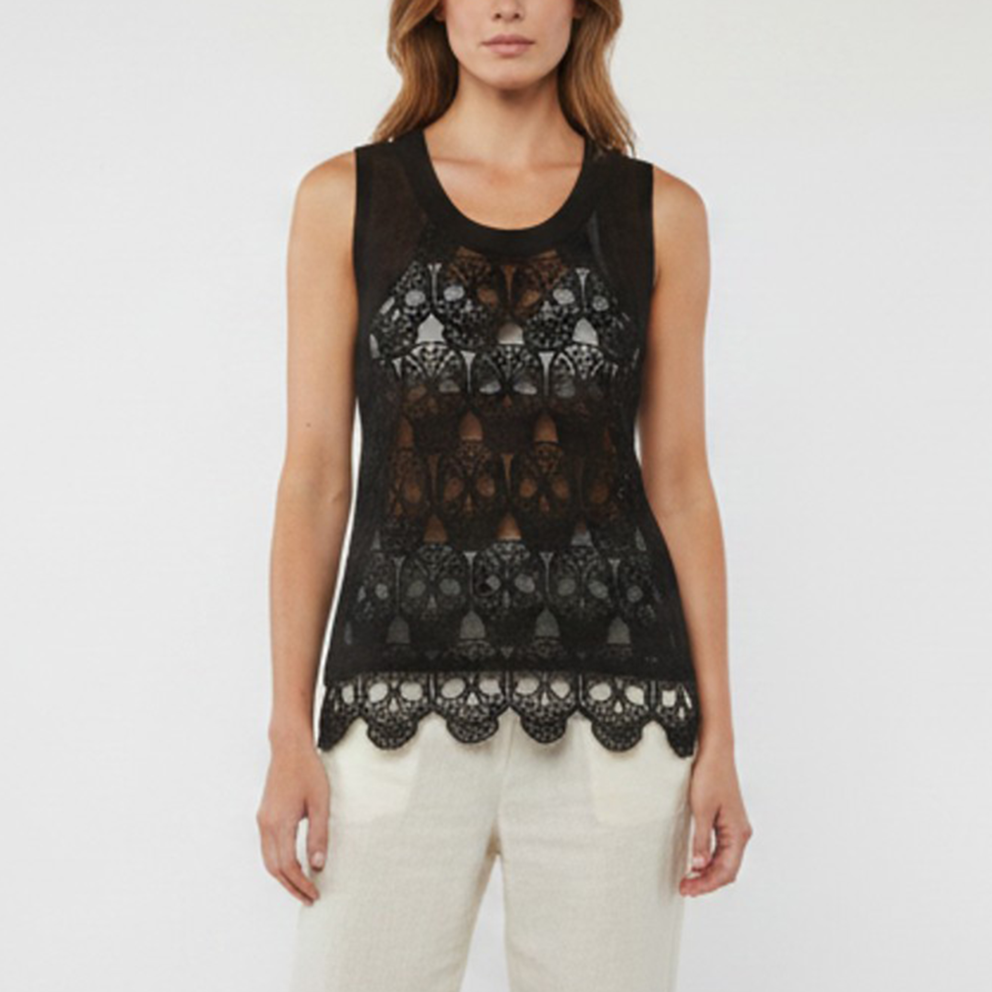 Philipp Plein Couture Black Jersey Sheer Tank Top M Missoni