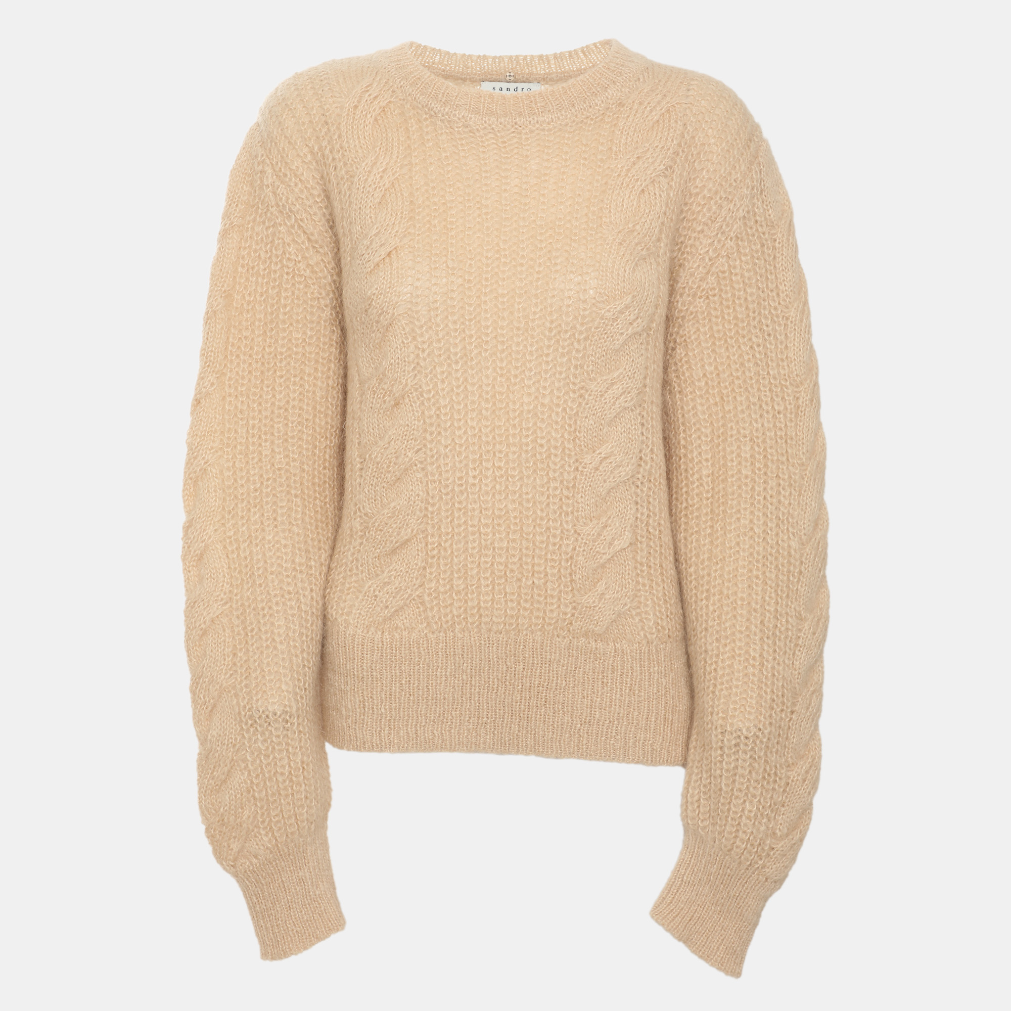 Sandro Beige Knit Sweater L