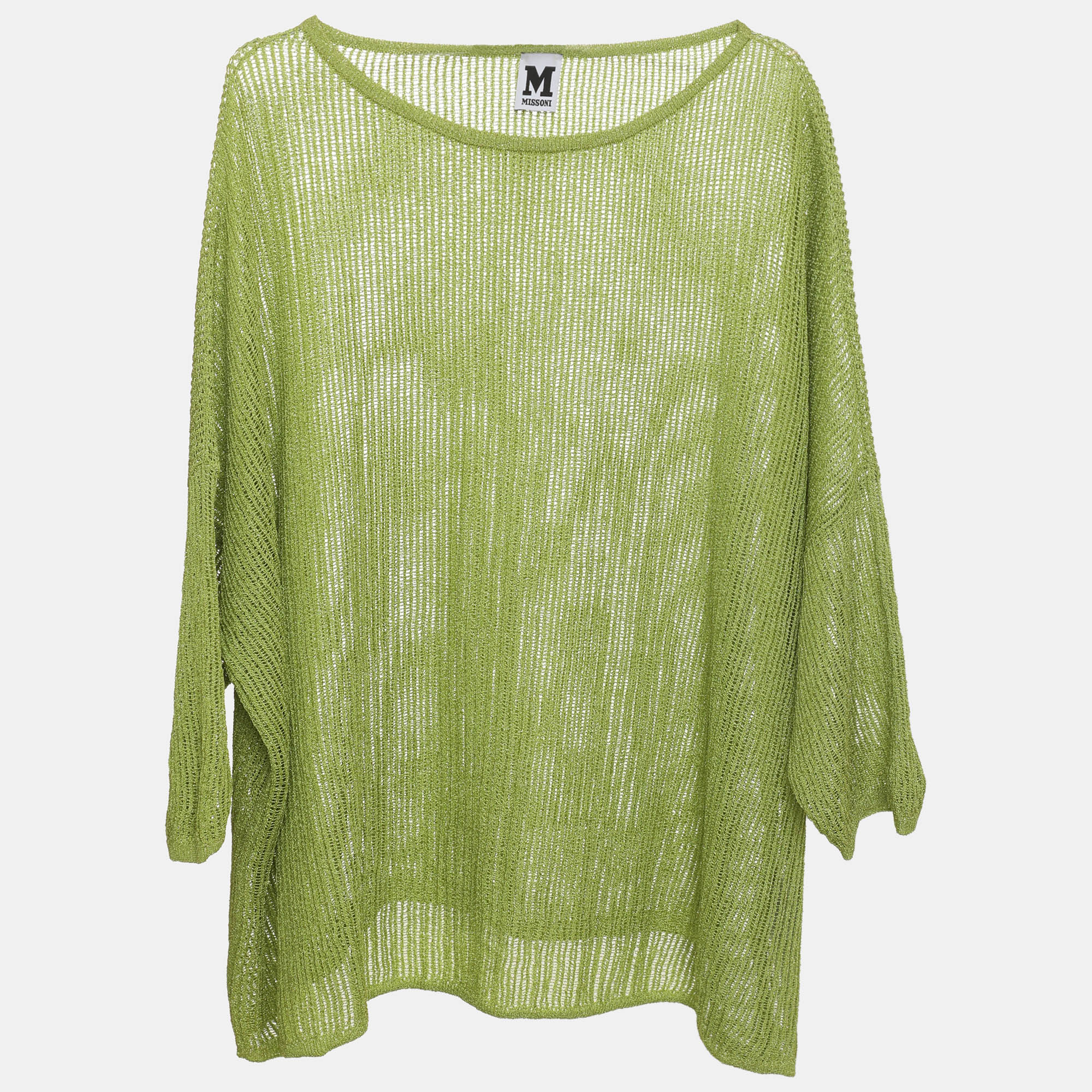 M Missoni Metallic Green Knit Top L