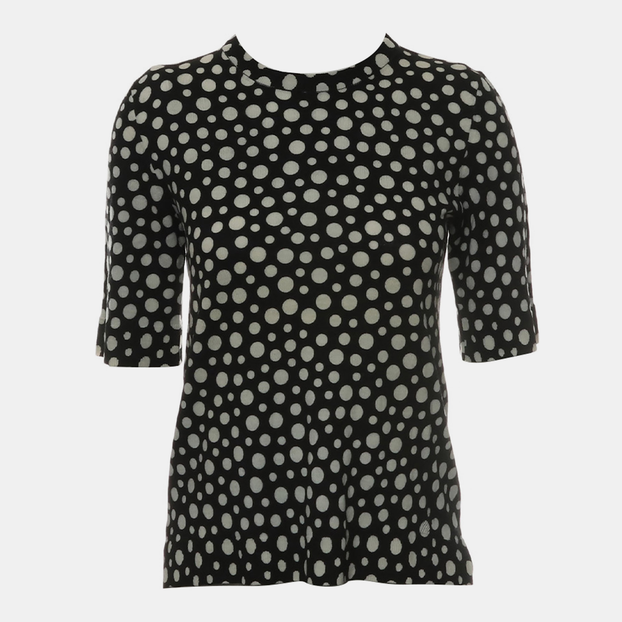 Louis Vuitton X Yayoi Polka Dot Pattern Knit Black/White Wool Top