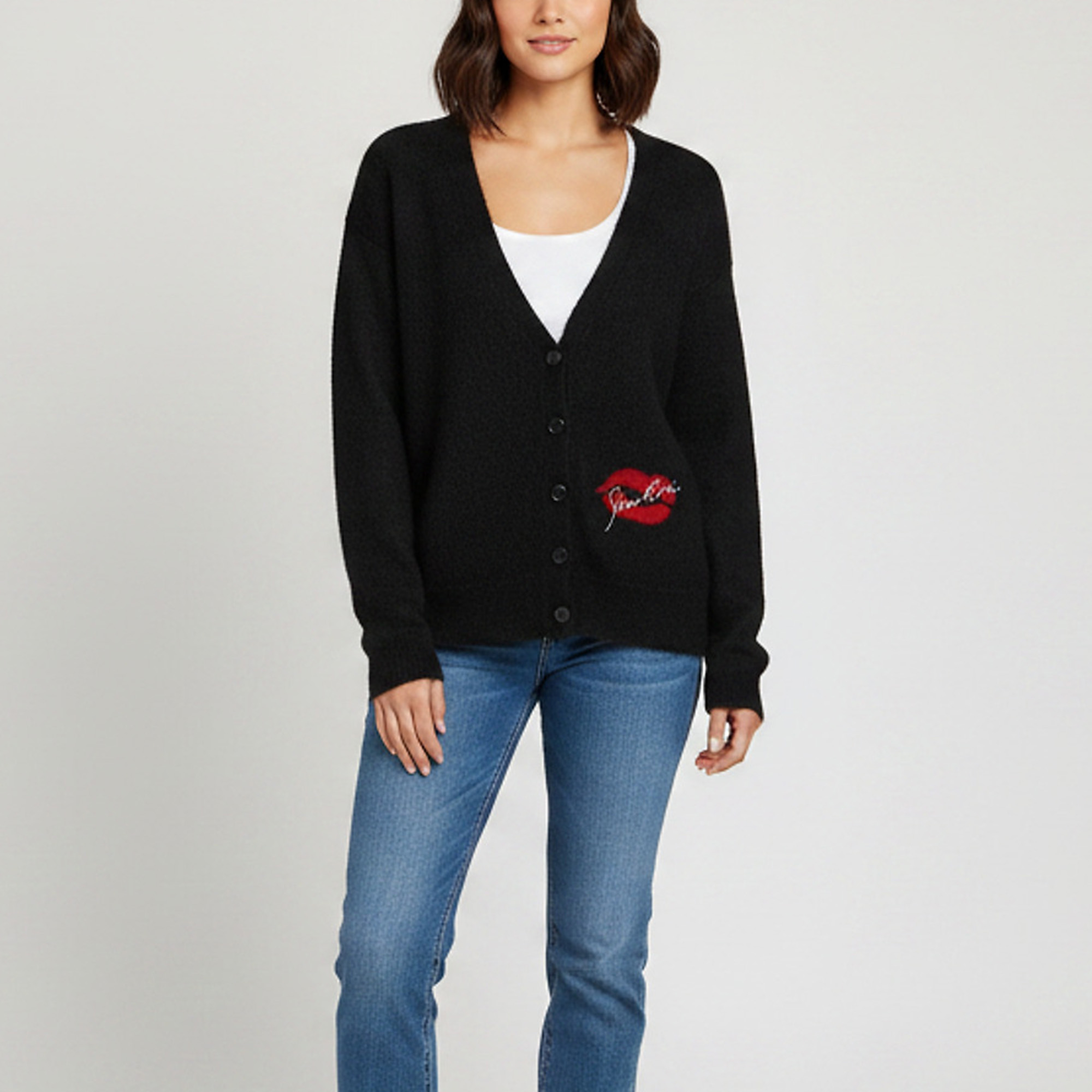 Saint Laurent Paris Dark Grey Mohair and Wool Blend Cardigan XS