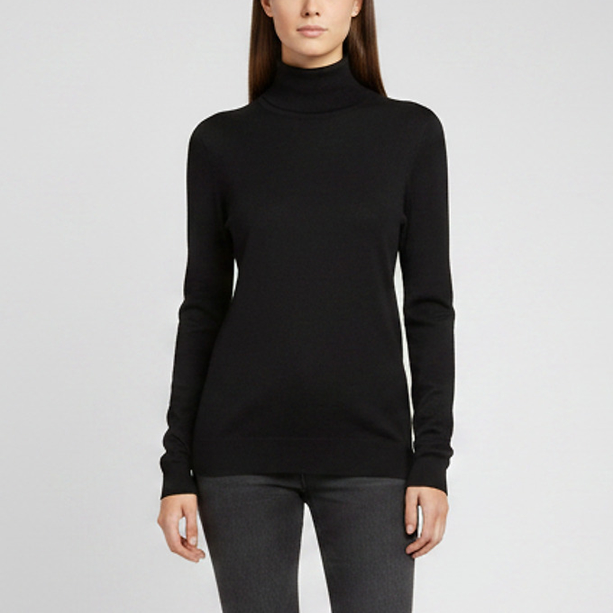 Ralph Lauren Black Cashmere Knit Turtleneck Sweater L