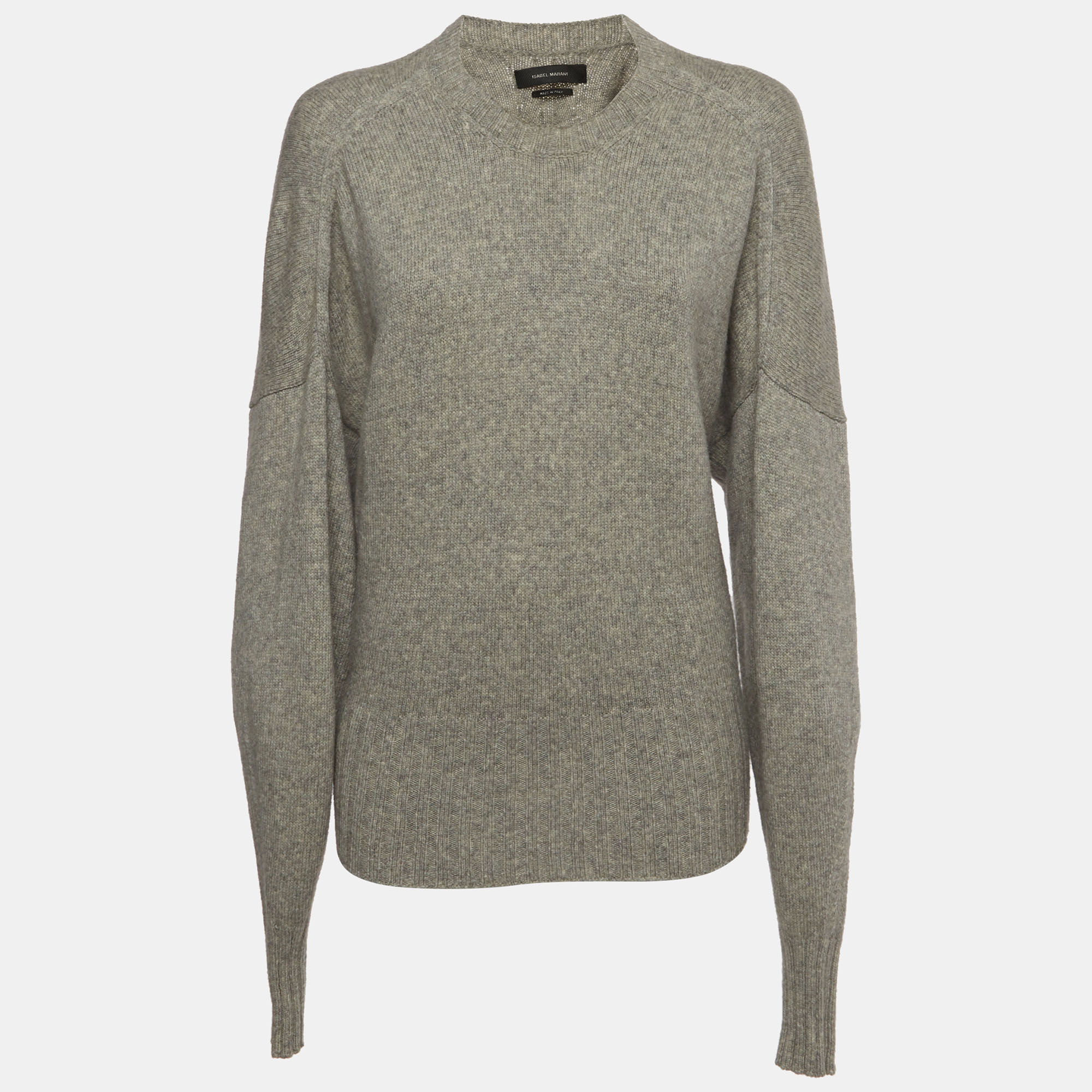 Isabel Marant Grey Knit Long Sleeve Crewneck Sweater M