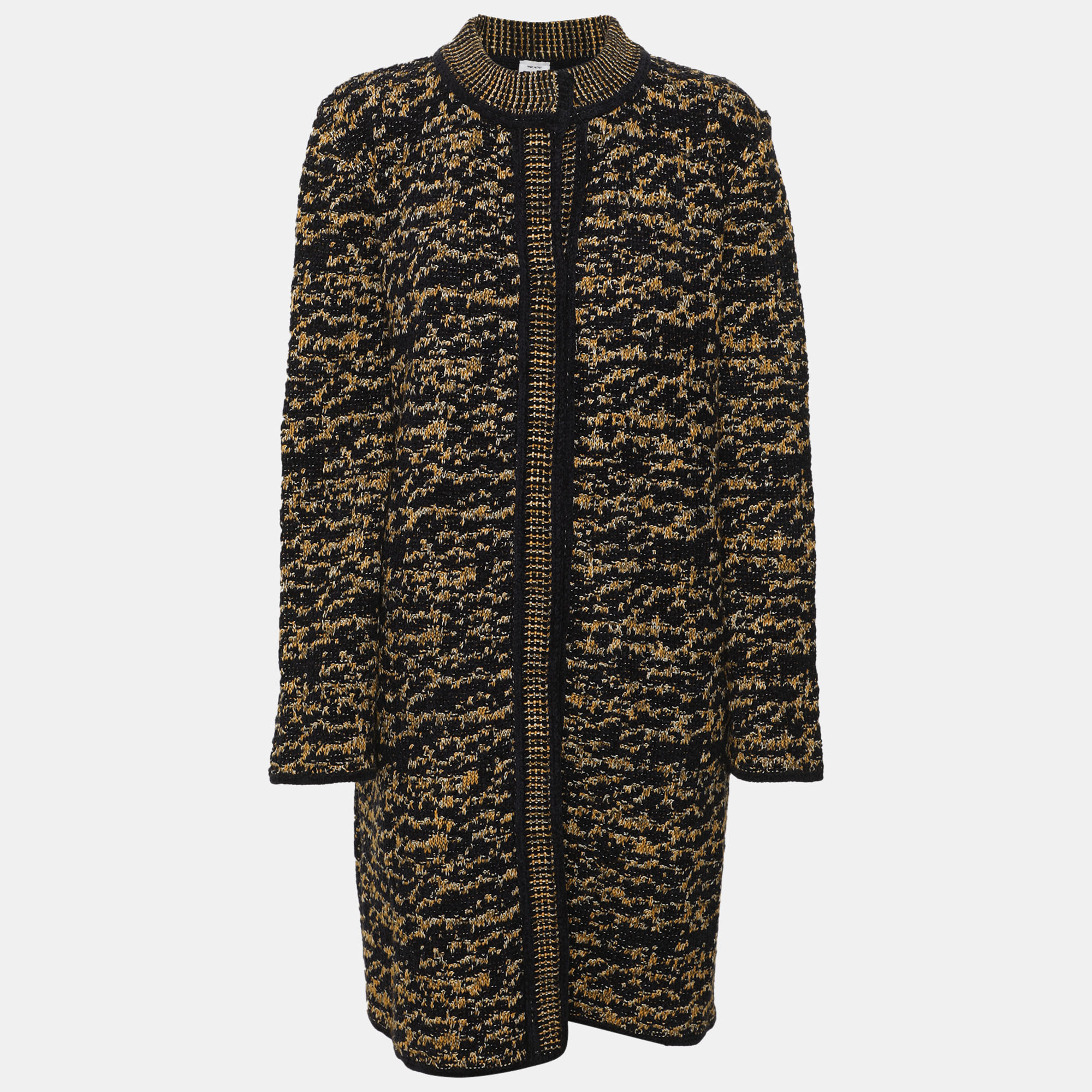 M Missoni Navy Blue/Yellow Tweed Cardigan L