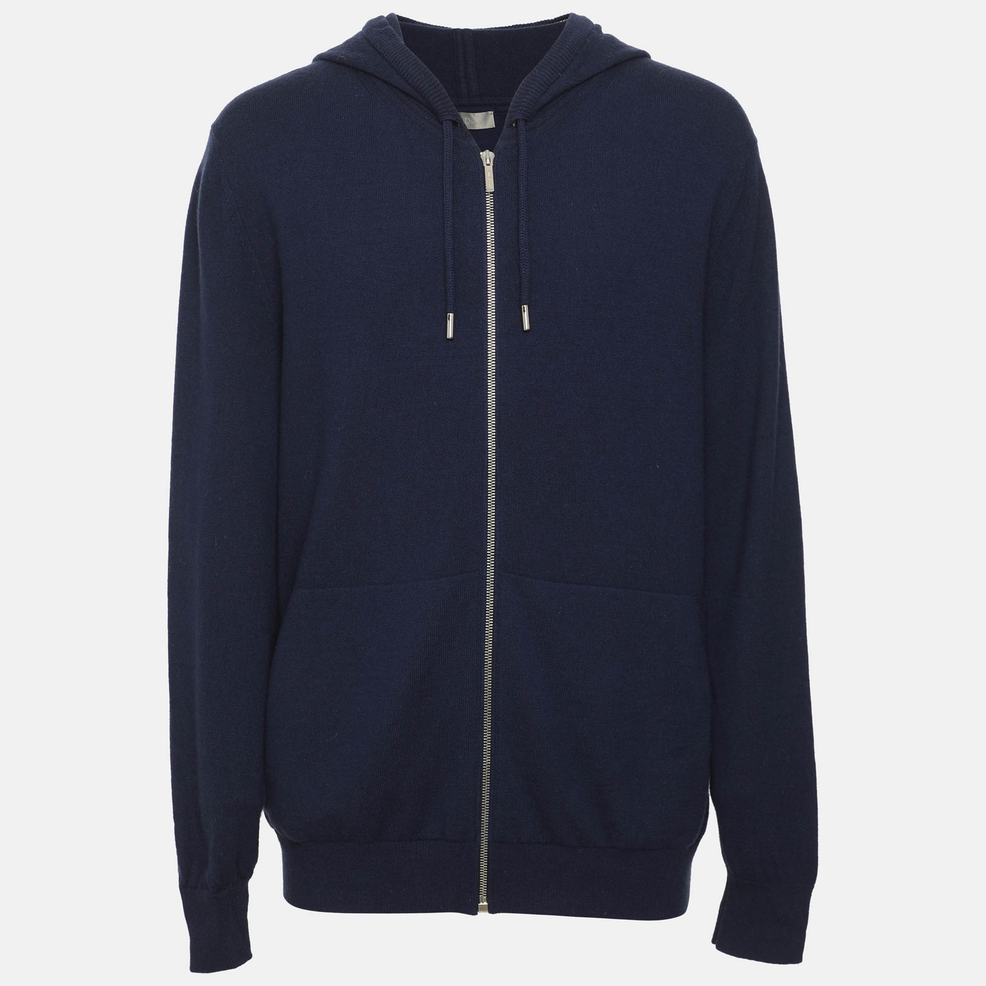 Dior Homme Blue Cashmere Zip Sweater XL