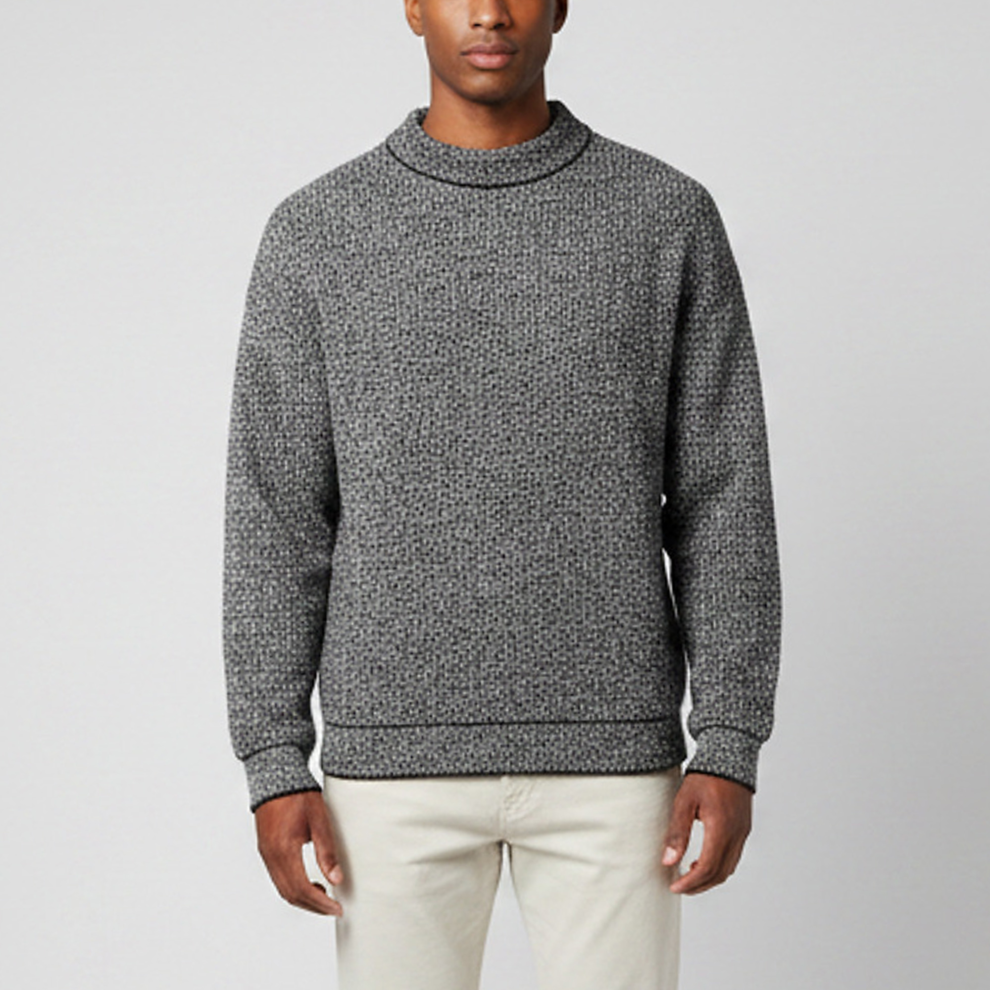 Jacquemus Black /White Cotton Crewneck Sweater L