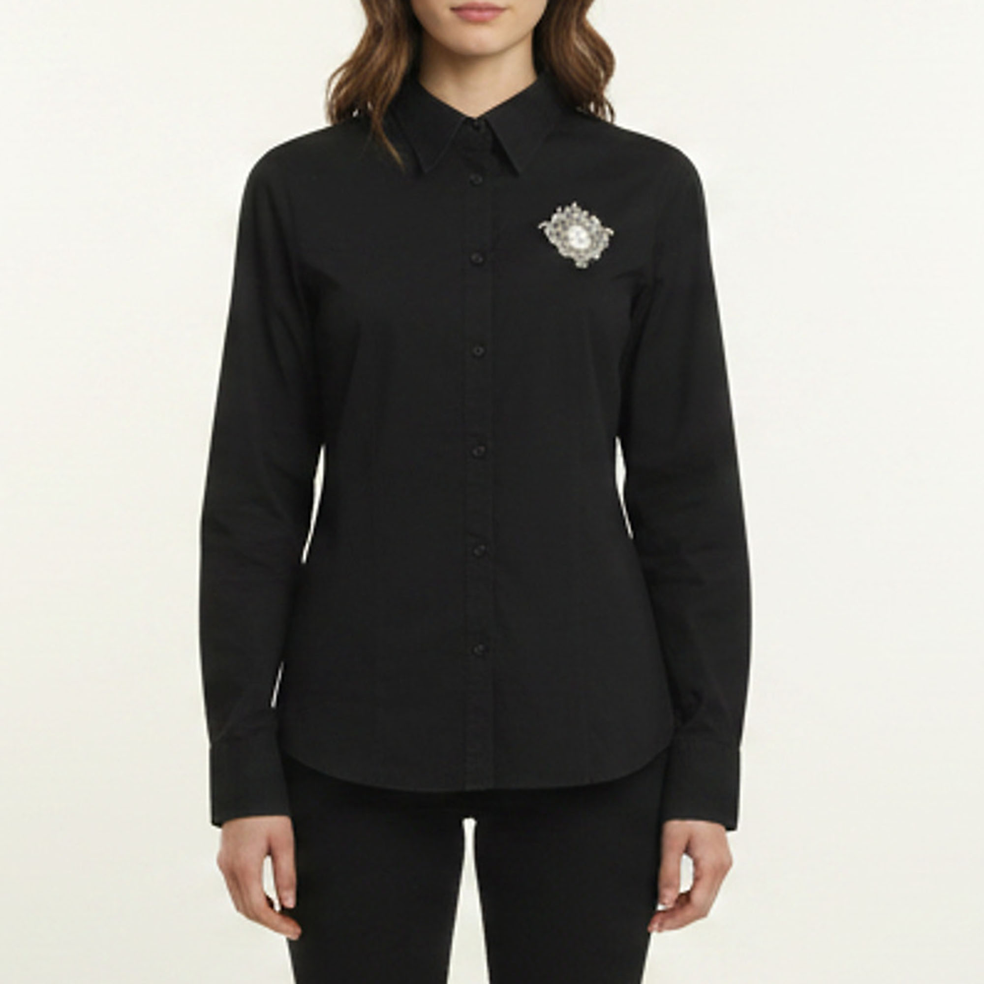Just Cavalli Black Cotton Blend Logo Printed Long Sleeve Shirt M