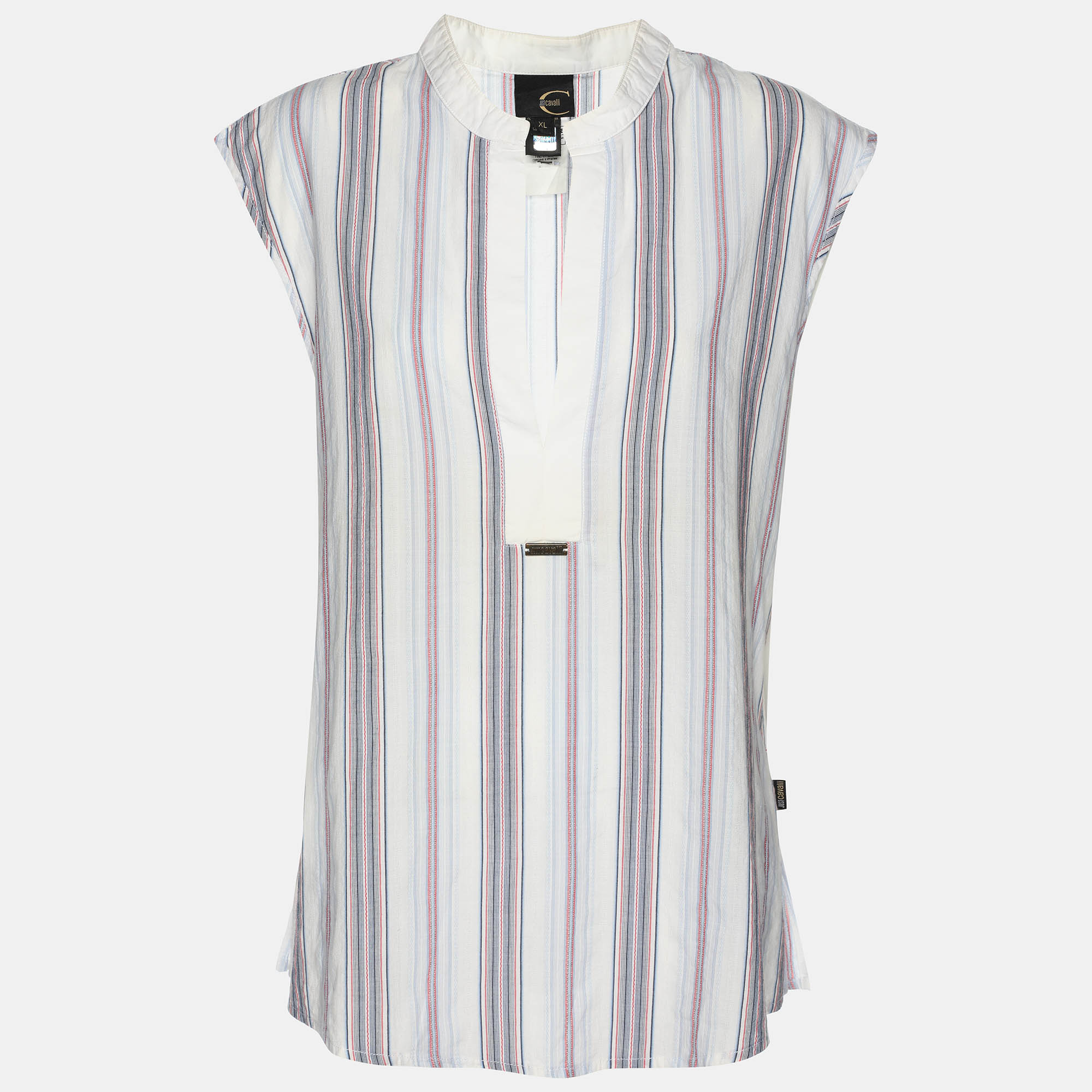 Just Cavalli Multicolor Striped Cotton Top XL