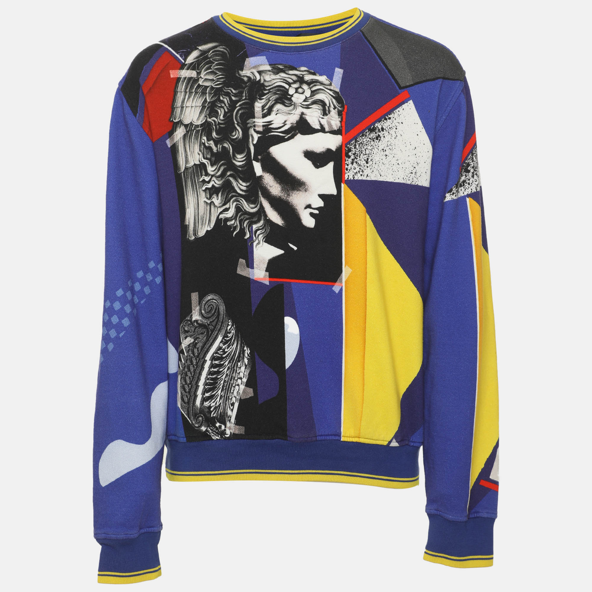 Versace Multicolor Jersey JP Collage Print Sweater XL