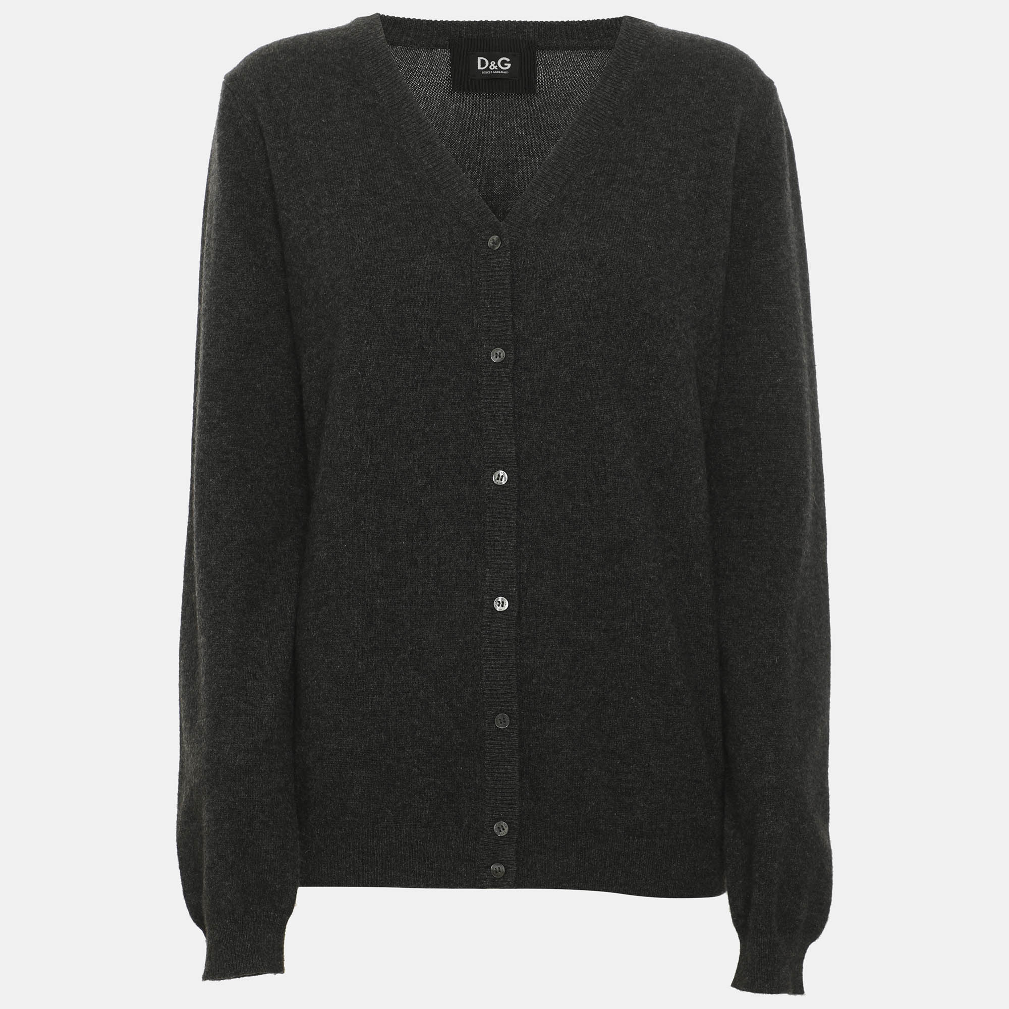 D&G Dark Grey Cashmere Cardigan M