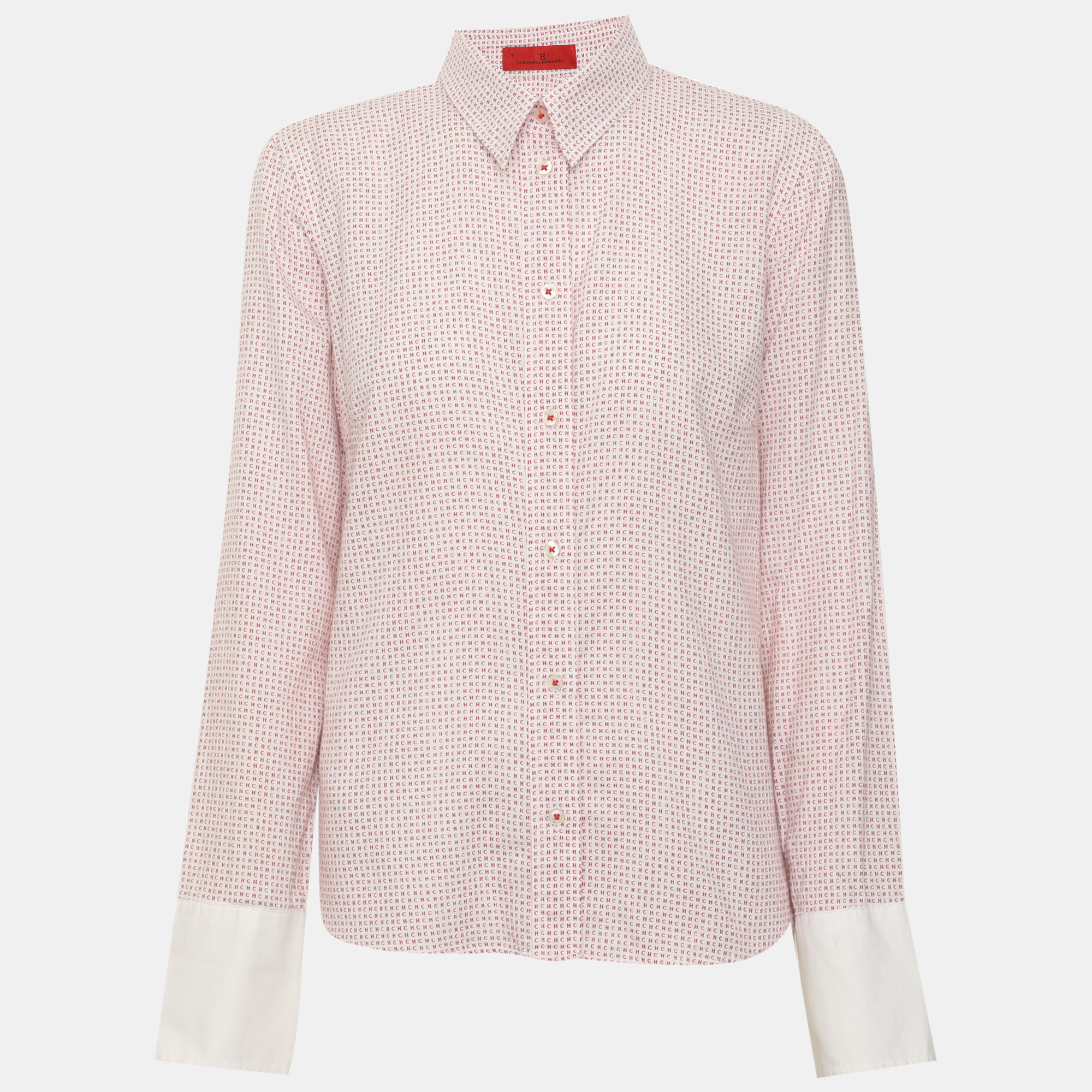 CH Carolina Herrera Pink CH Patterned Cotton Long Sleeve Shirt M