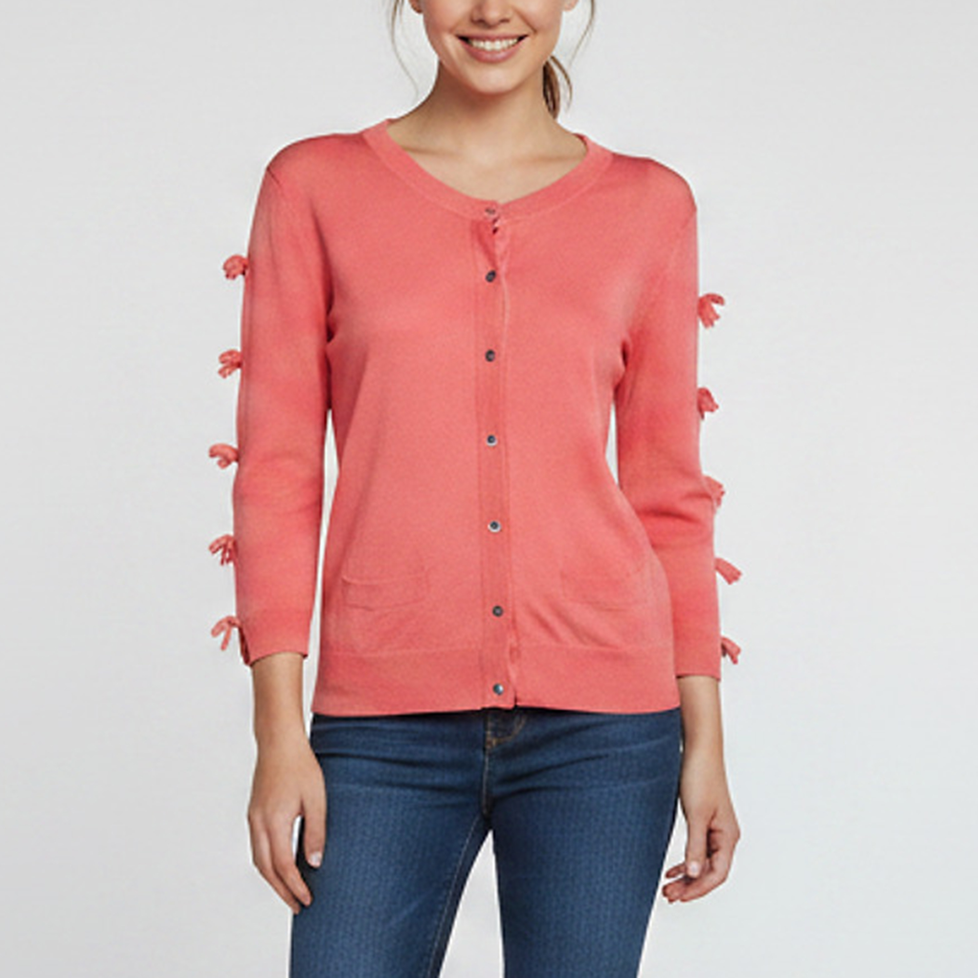 Elisabetta Franchi Pink Knit Button Front Cardigan M