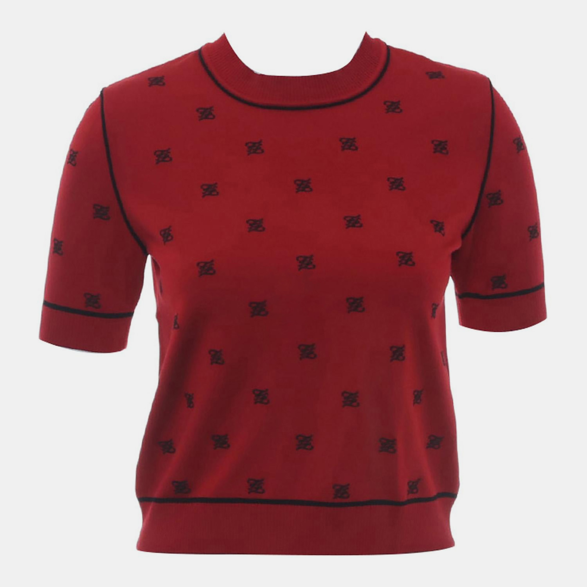 Fendi Embroidered Short Sleeve Knit Top