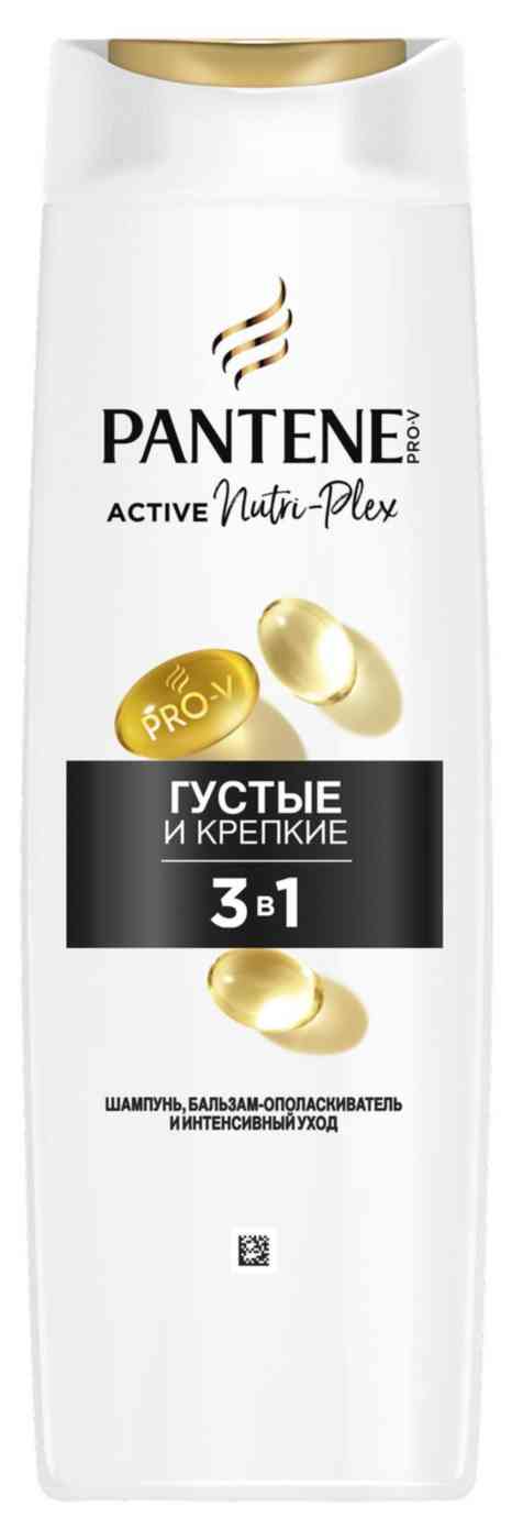 Шампунь-бальзам-ополаскиватель для тонких, ослабленных волос 3в1 Pantene Pro-V Густые и крепкие