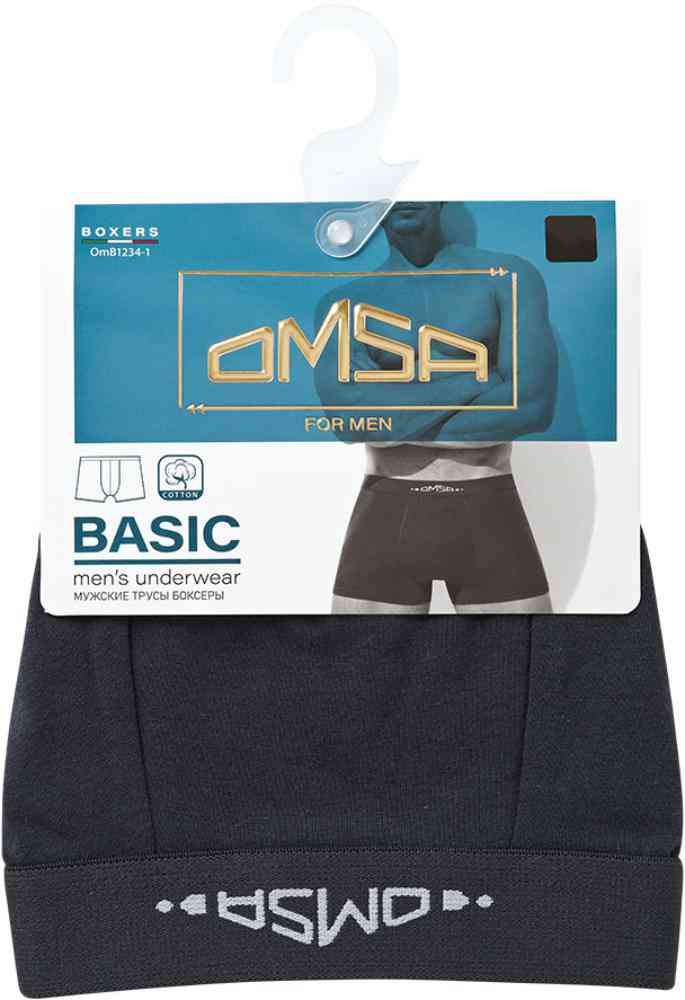 Трусы-боксеры мужские Omsa 1234-1 с открытой резинкой цвет: Antracite/антрацит