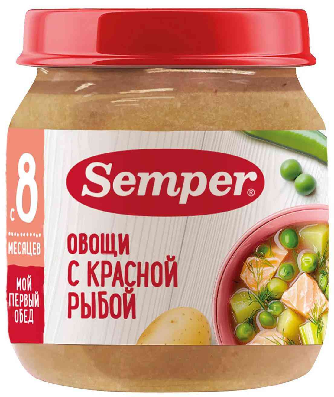 Пюре рыбно-овощное Semper овощи-красная рыба с 8 месяцев