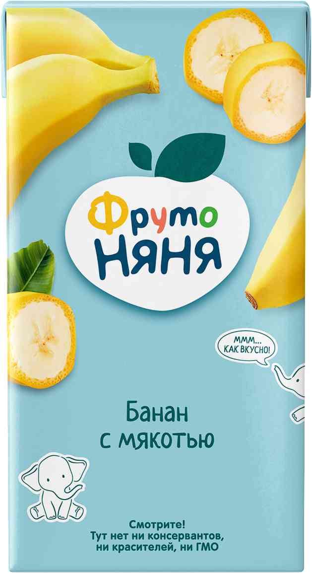 Нектар детский ФрутоНяня Банан с мякотью, с 6 месяцев