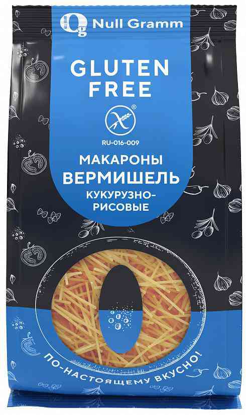Макаронные изделия кукурузно-рисовые Ноль Грамм Вермишель без глютена
