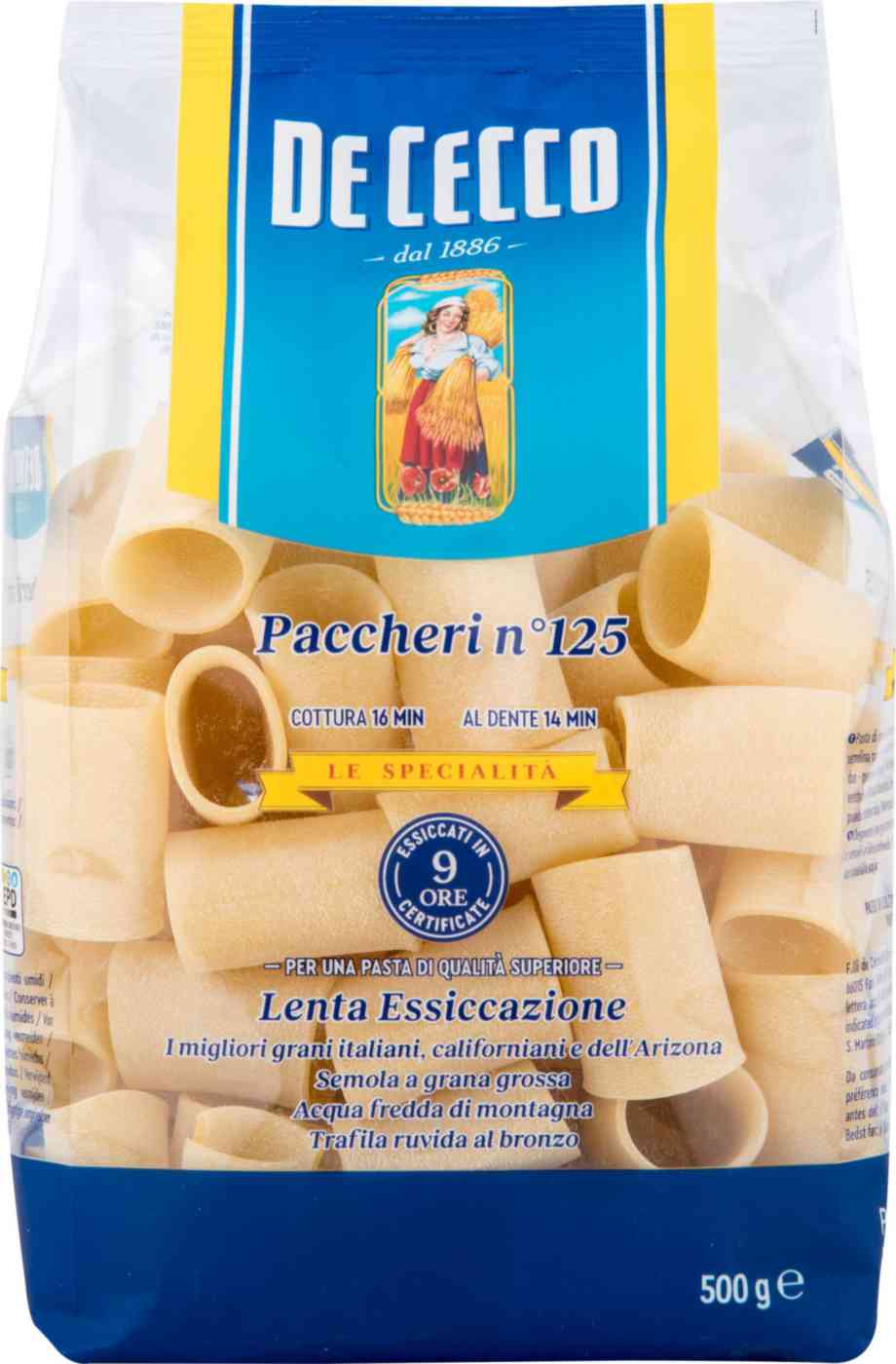 Макаронные изделия De Cecco Paccheri n.125
