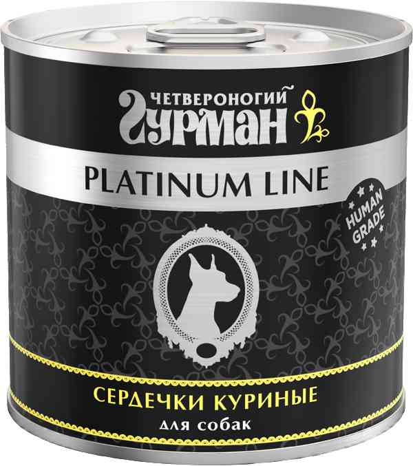 Влажный корм для собак Четвероногий гурман Platinum Line сердечки куриные