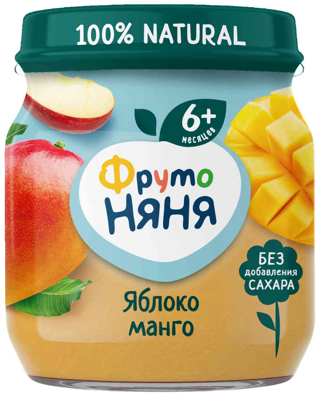 Пюре ФрутоНяня Яблоко, манго, с 6 месяцев