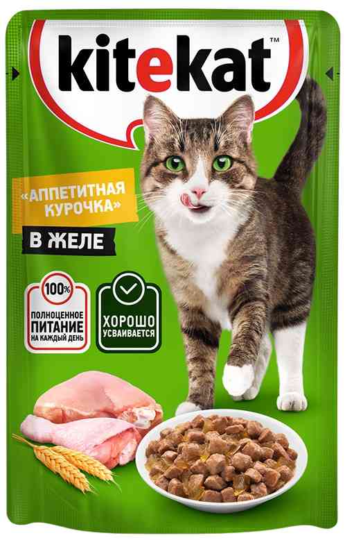 Влажный корм для кошек Kitekat курица в желе