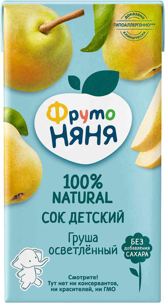 Сок детский осветлённый ФрутоНяня Груша, с 3 лет