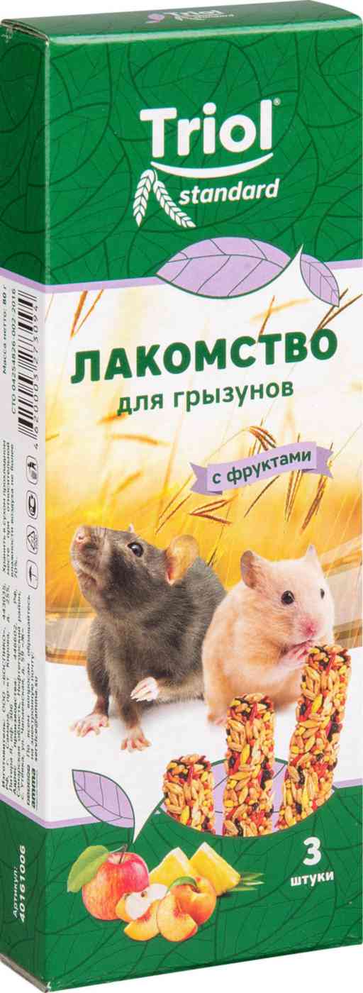 Лакомство для грызунов Triol Standard с фруктами