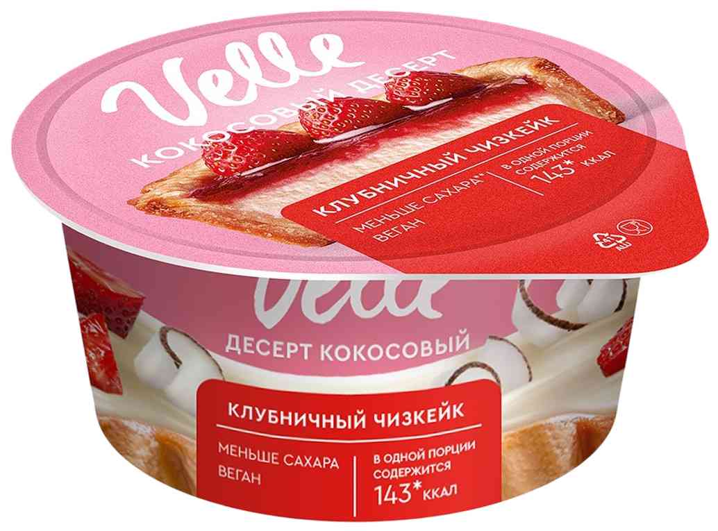 Десерт кокосовый Velle Клубничный чизкейк