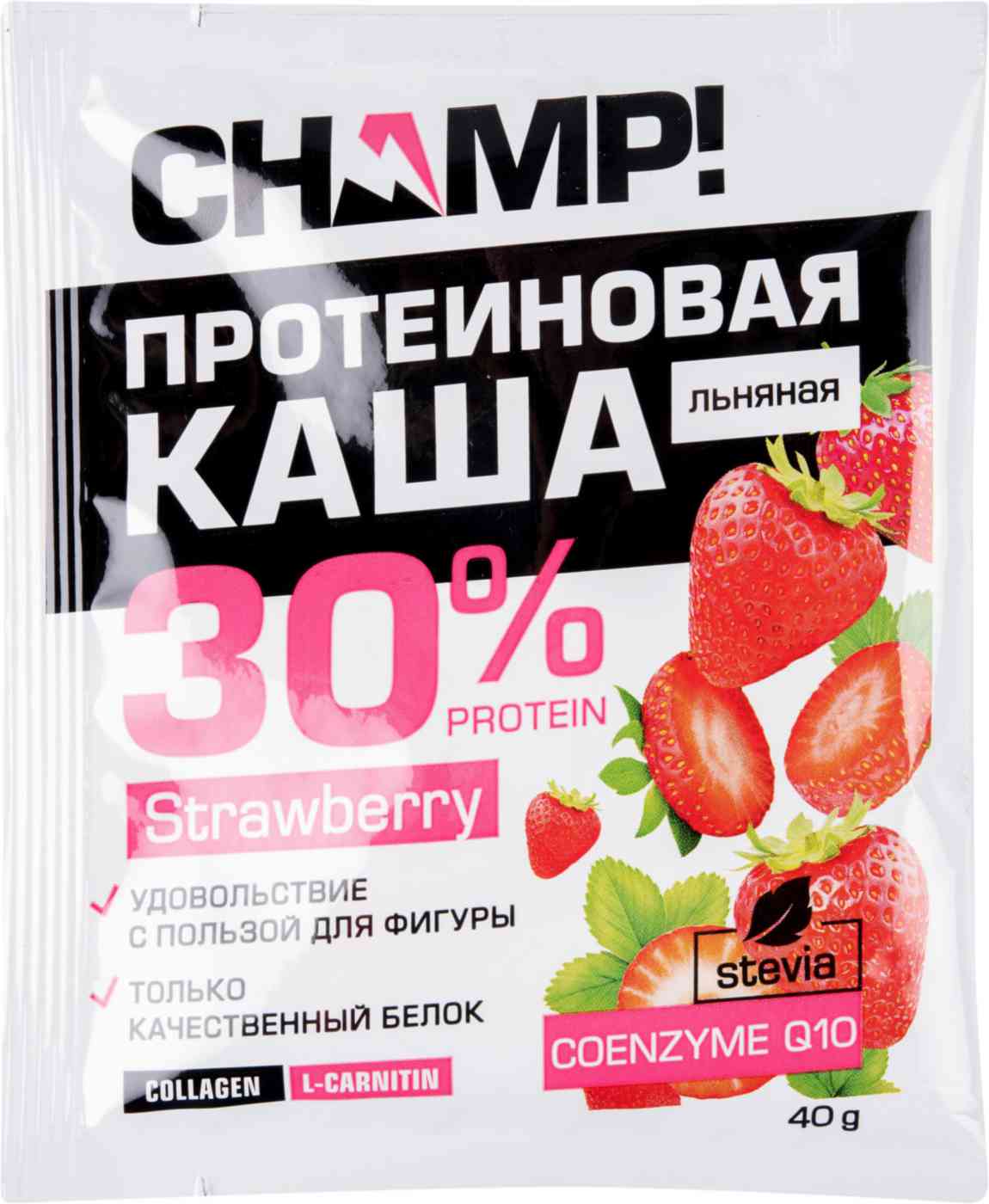 Каша льняная протеиновая Champ! клубника