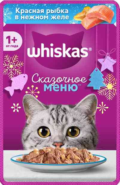 Влажный корм для кошек Whiskas Сказочное меню красная рыбка в желе